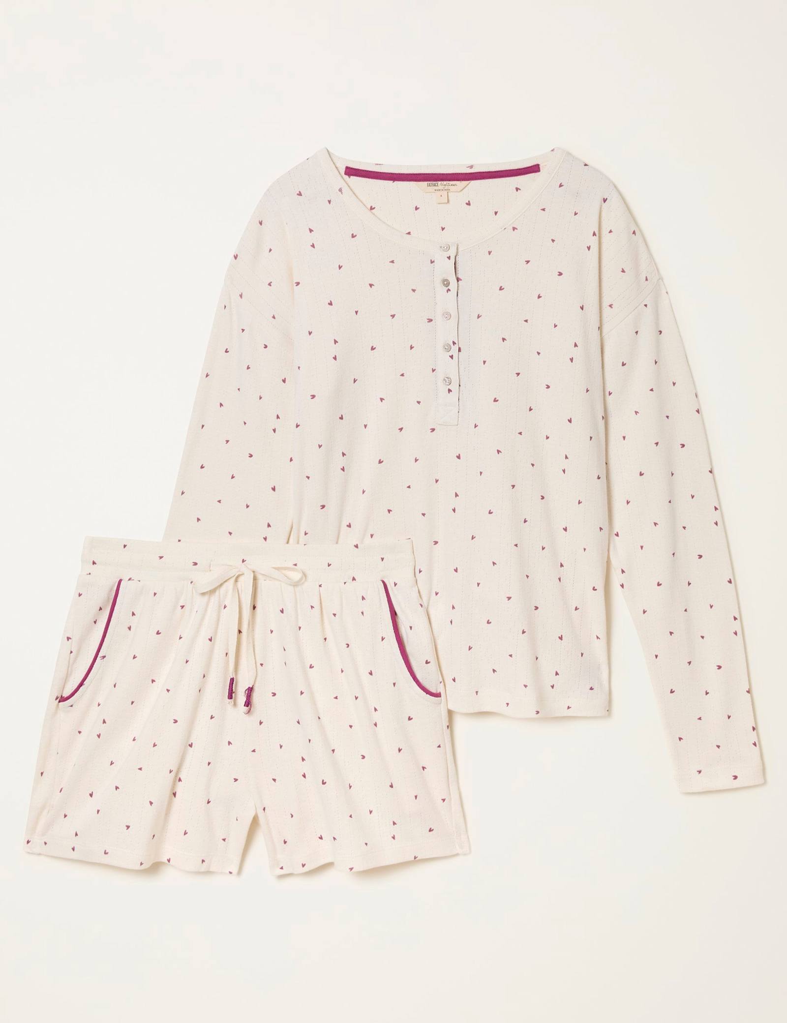 Pure Cotton Heart Print Shortie Set - image 1