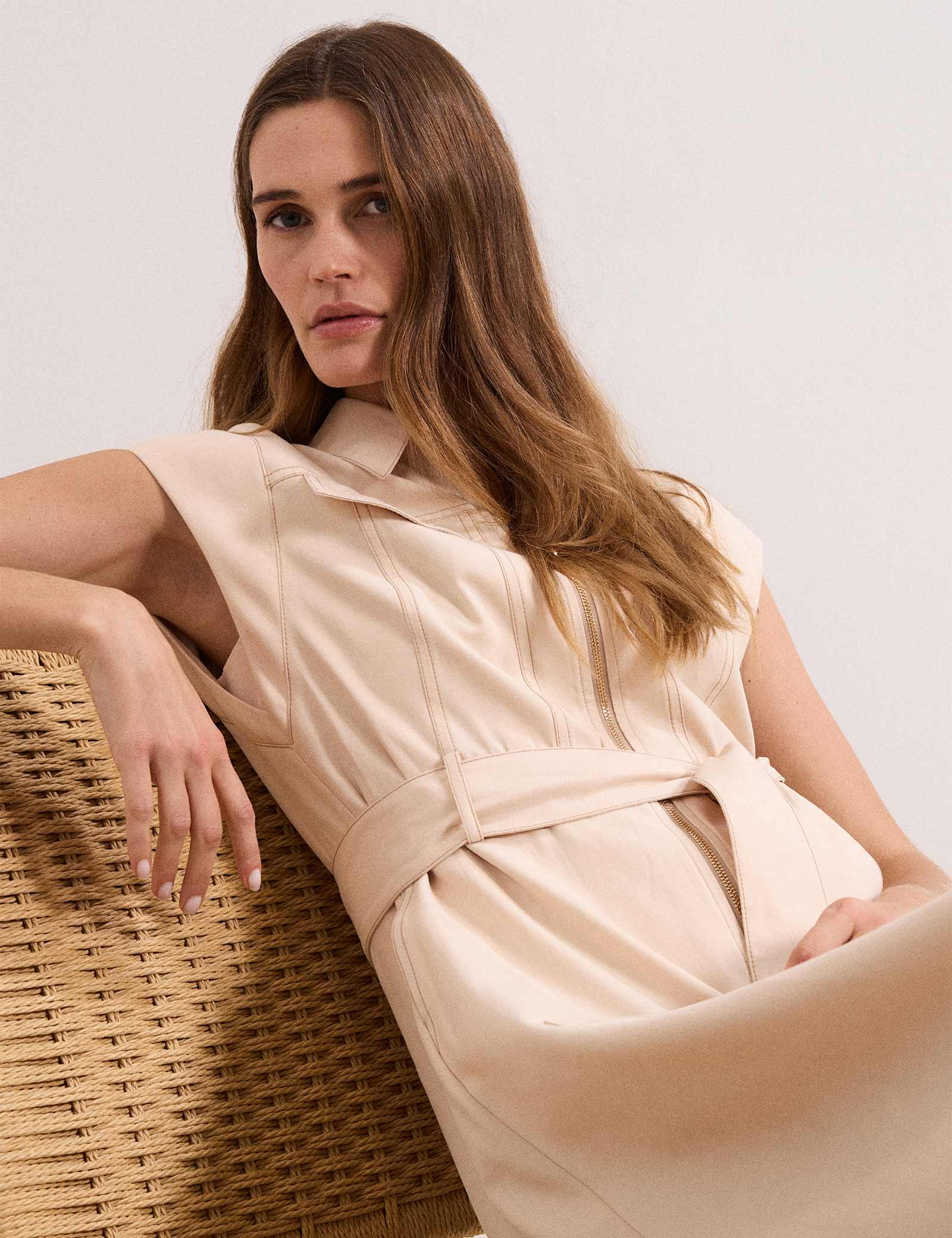 Lyocell Rich Belted Midi Shirt Dress - image 4