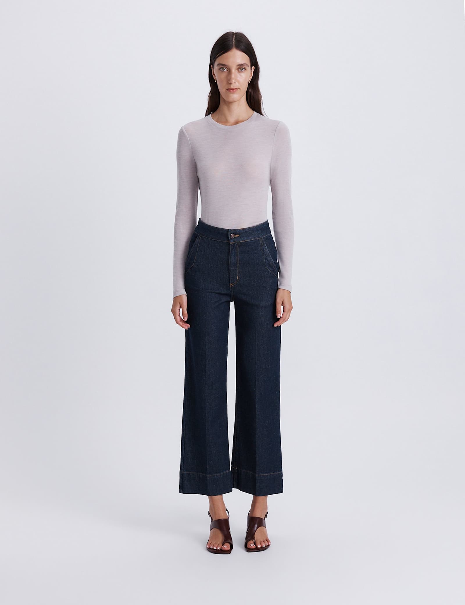 Cotton Rich Wide Leg Ankle Grazer Jeans - image 1