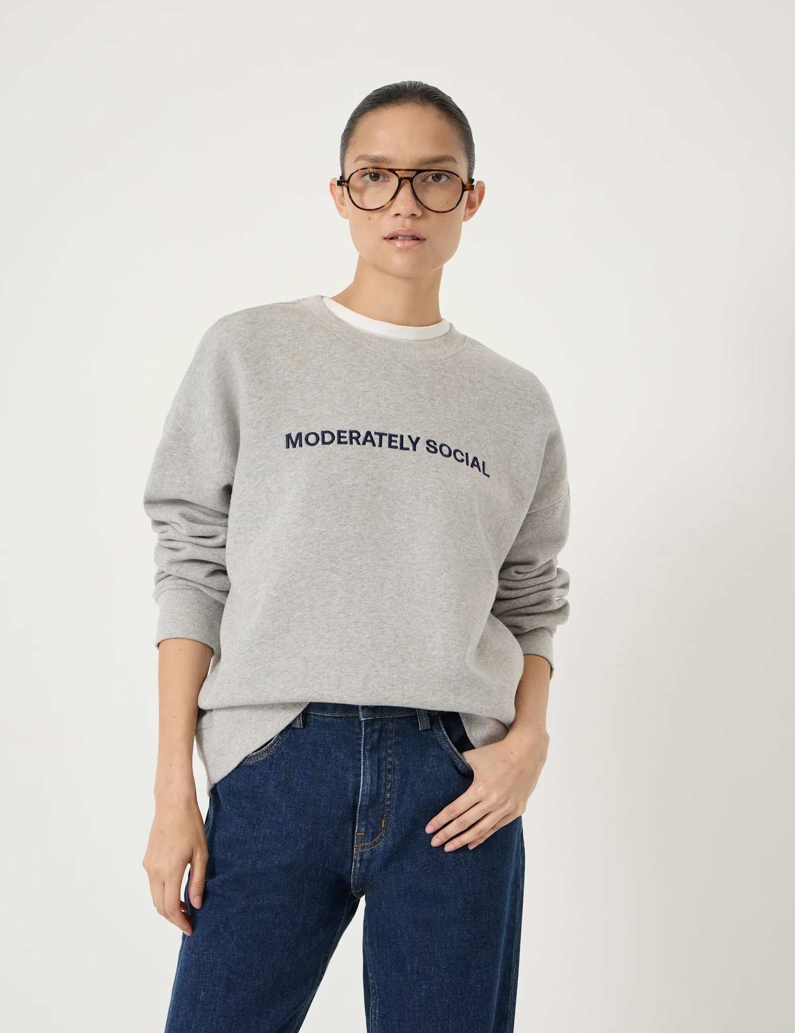 Pure Cotton Embroidered Slogan Sweatshirt - image 2