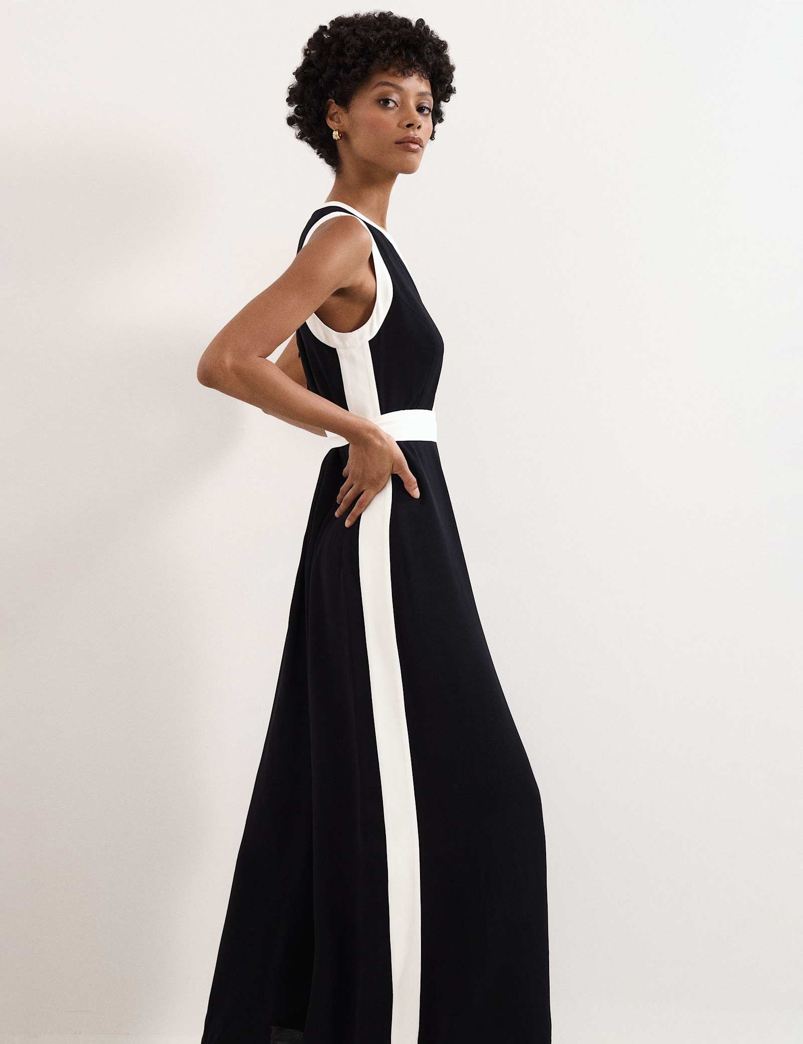 Cutout Detail Side Stripe Wide Leg Jumpsuit - image 5