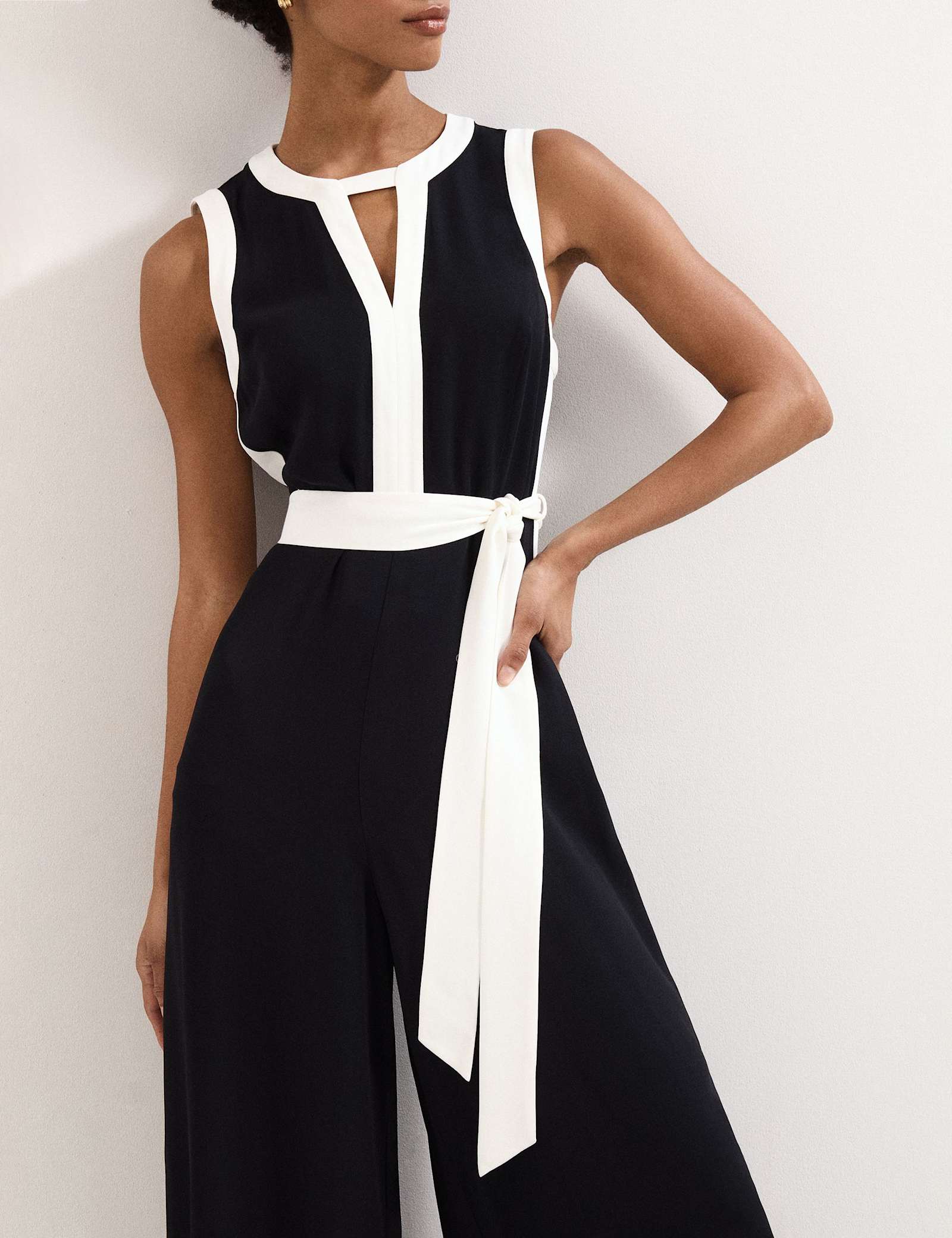 Cutout Detail Side Stripe Wide Leg Jumpsuit - image 3