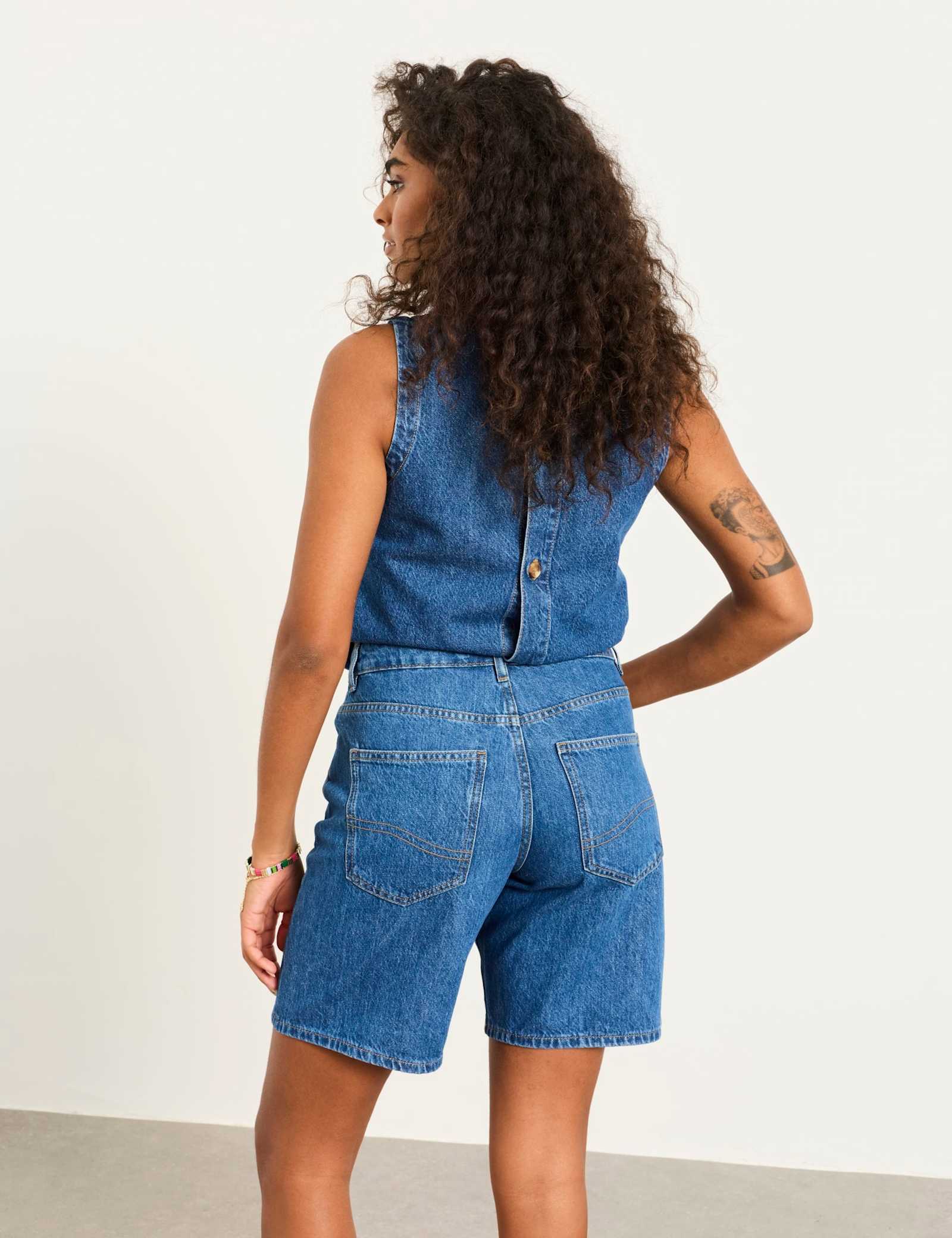 Pure Cotton Denim Bermuda Shorts - image 4