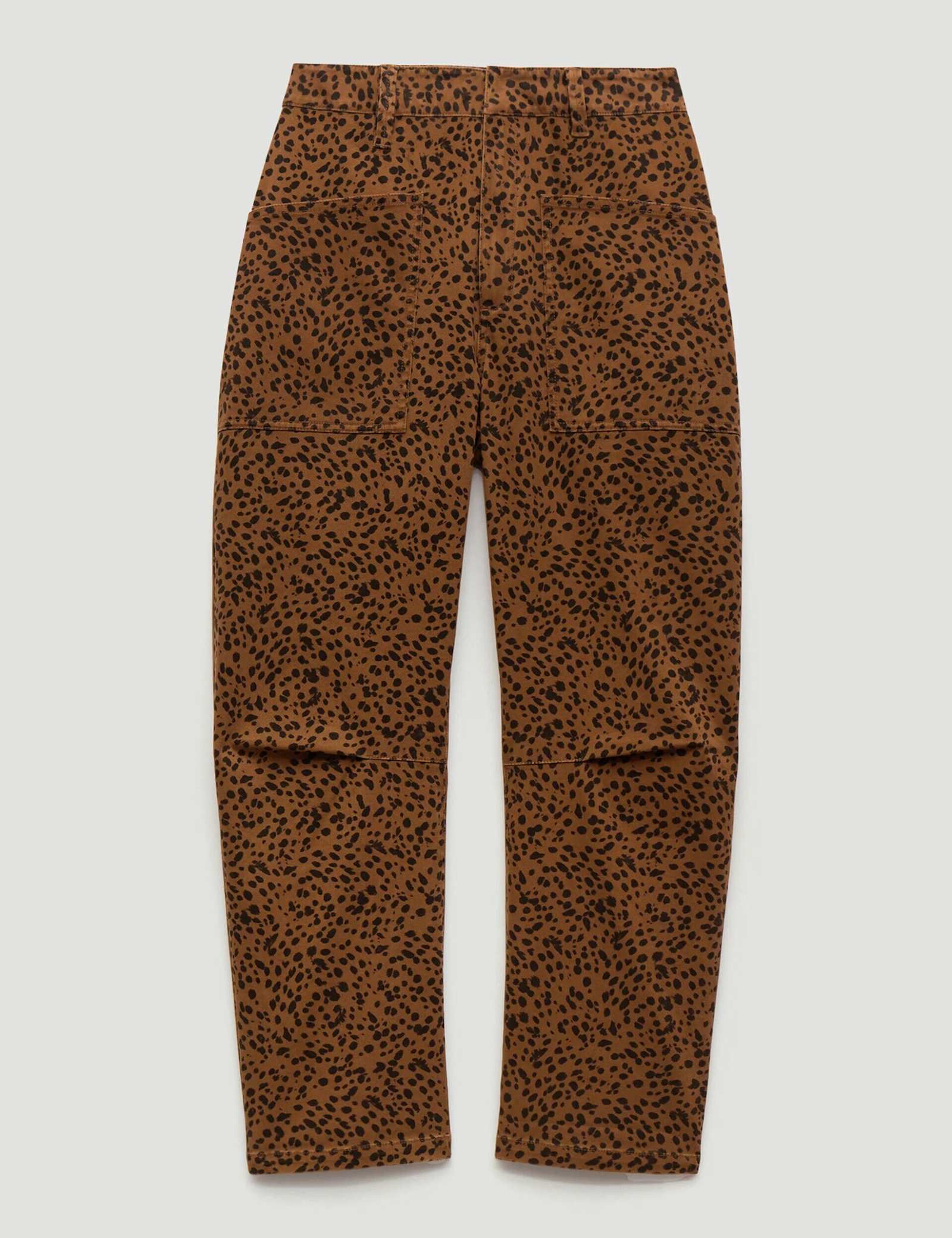 Cotton Rich Leopard Print Barrel Leg Trousers - image 1