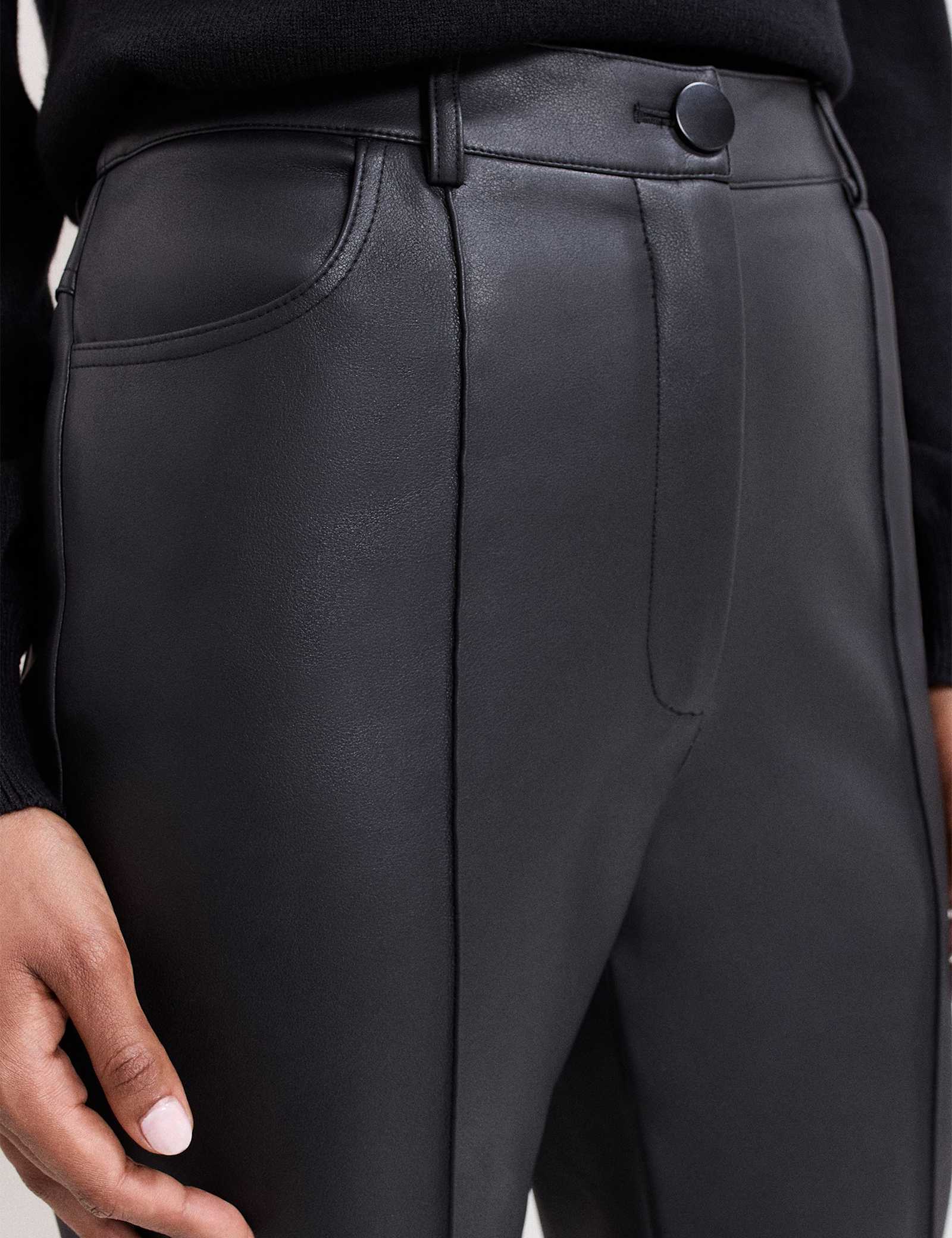 Leather Look Slim Fit Trousers - image 4