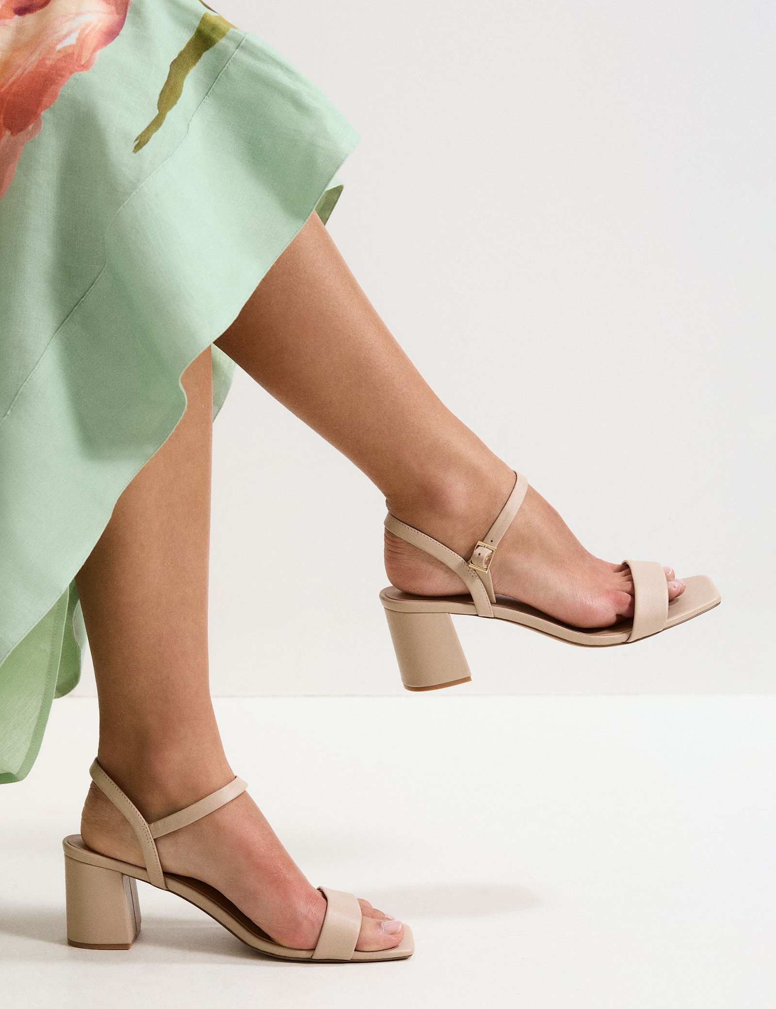 Leather Ankle Strap Block Heel Sandals - image 3