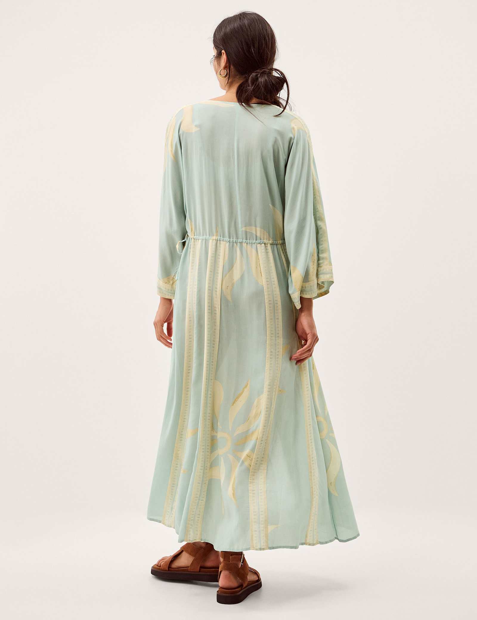 Printed V-Neck Midi Beach Dress - image 4