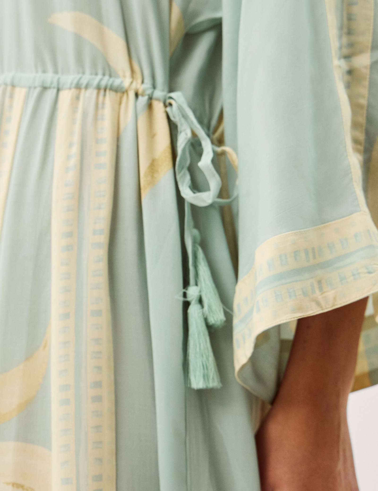 Printed V-Neck Midi Beach Dress - image 3
