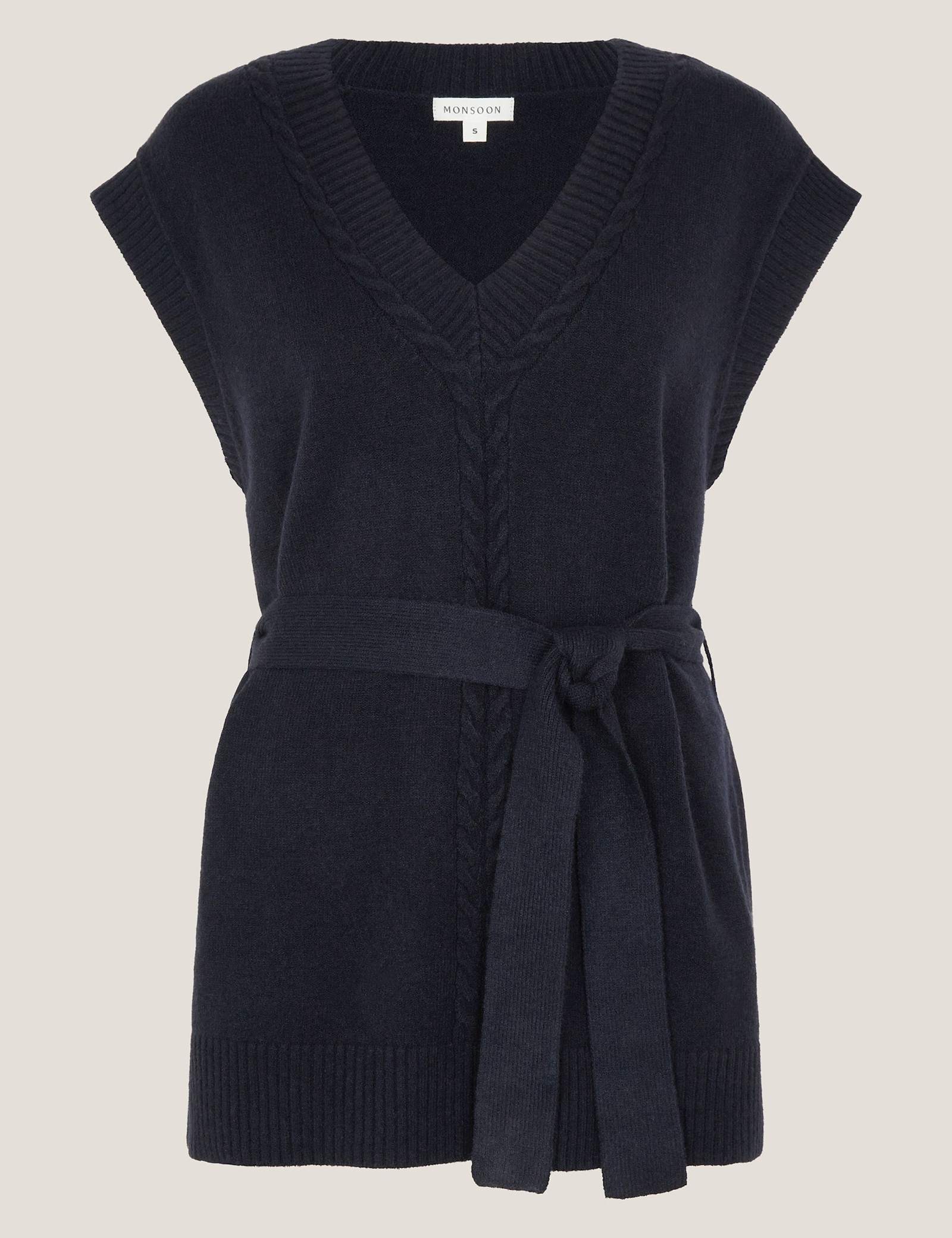 Cable Knit V-Neck Knitted Vest - image 1