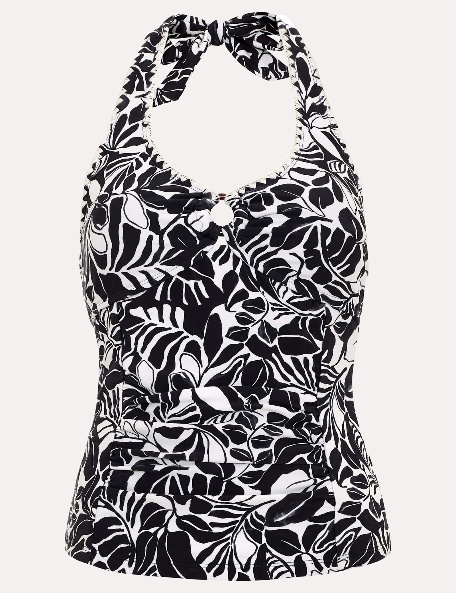 Printed Halterneck Tankini Top - image 1