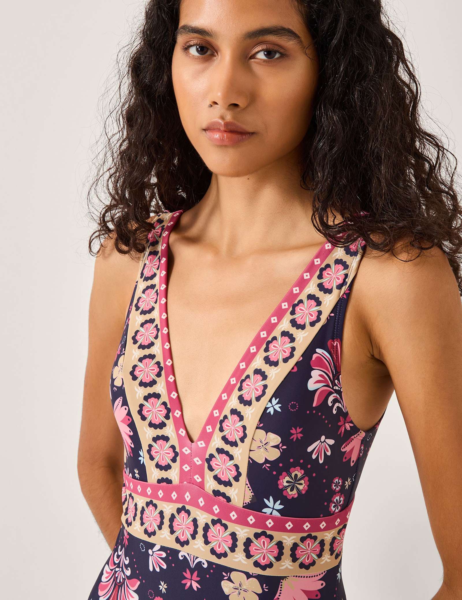 Floral V-Neck Swimsuit - image 4