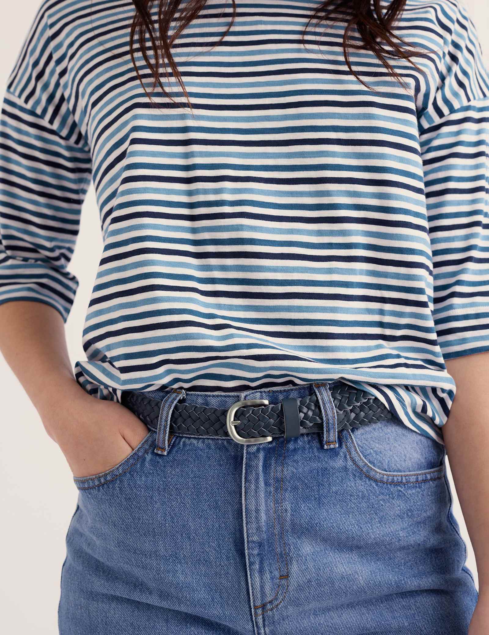 Leather Intertwined Woven Jeans Belt - image 3