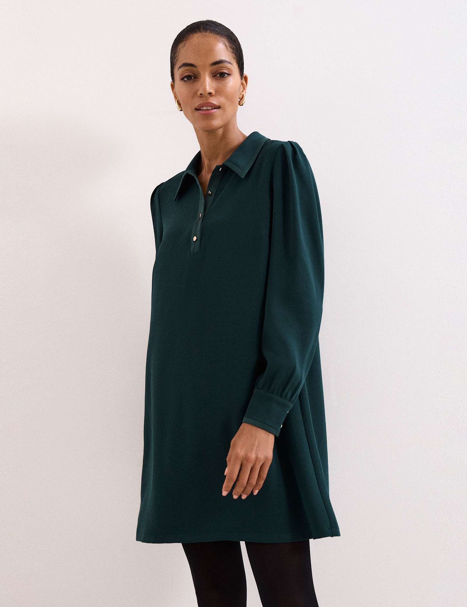 Collared Mini Swing Dress - image 2