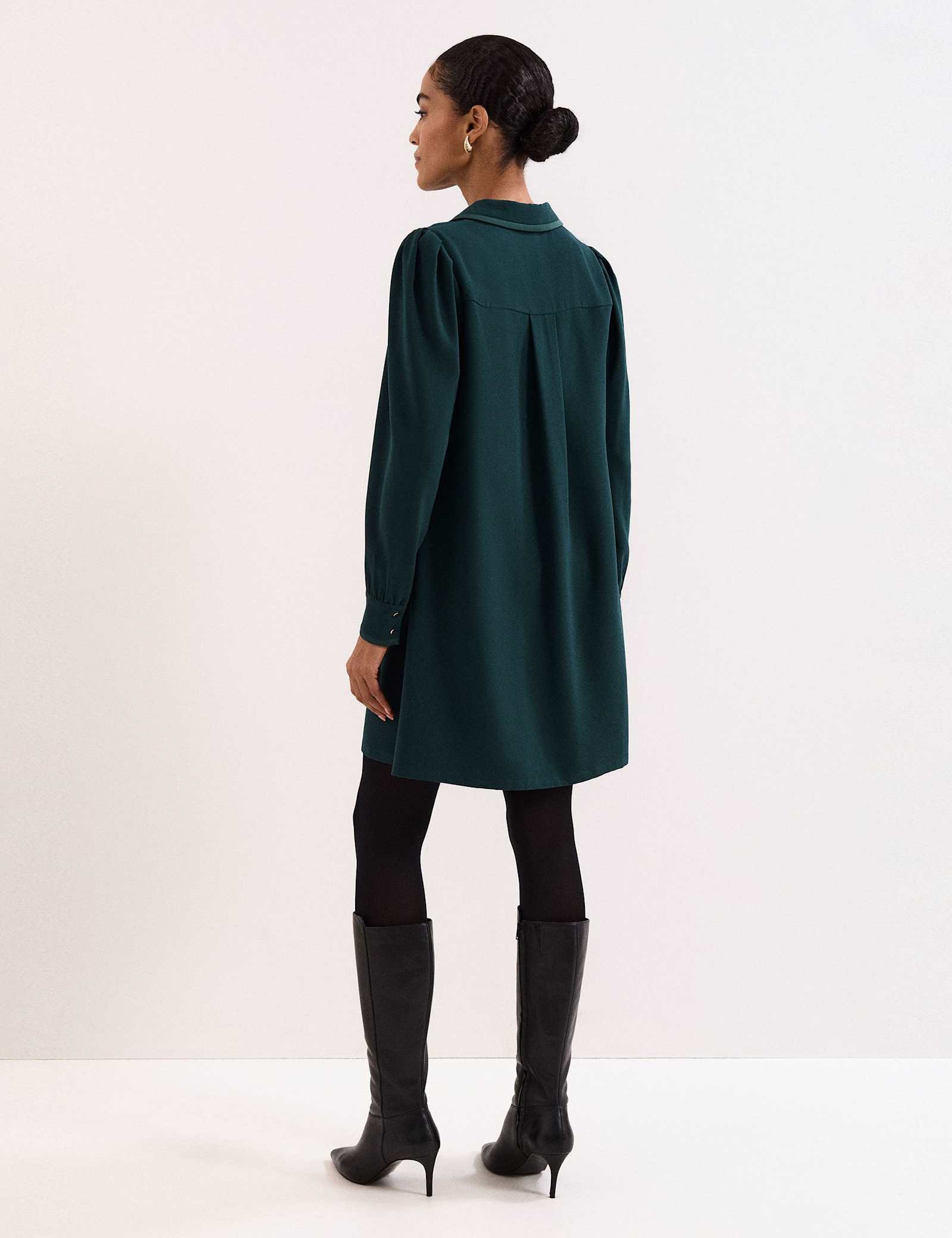 Collared Mini Swing Dress - image 5