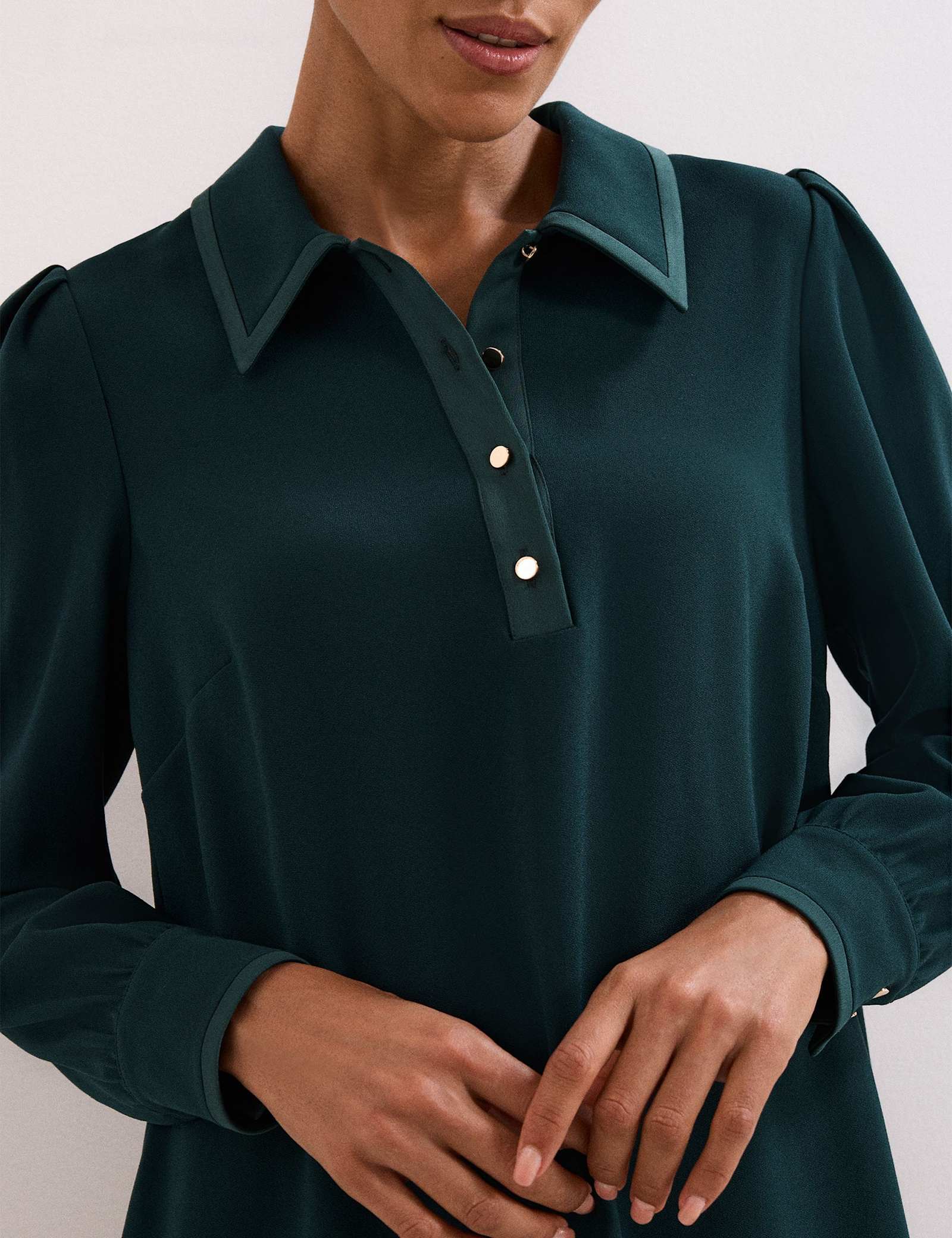Collared Mini Swing Dress - image 3
