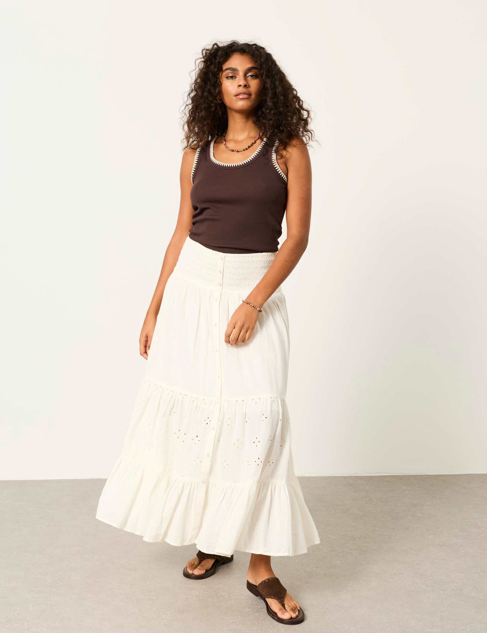 Cotton Rich Ribbed Scoop Neck Vest - image 4