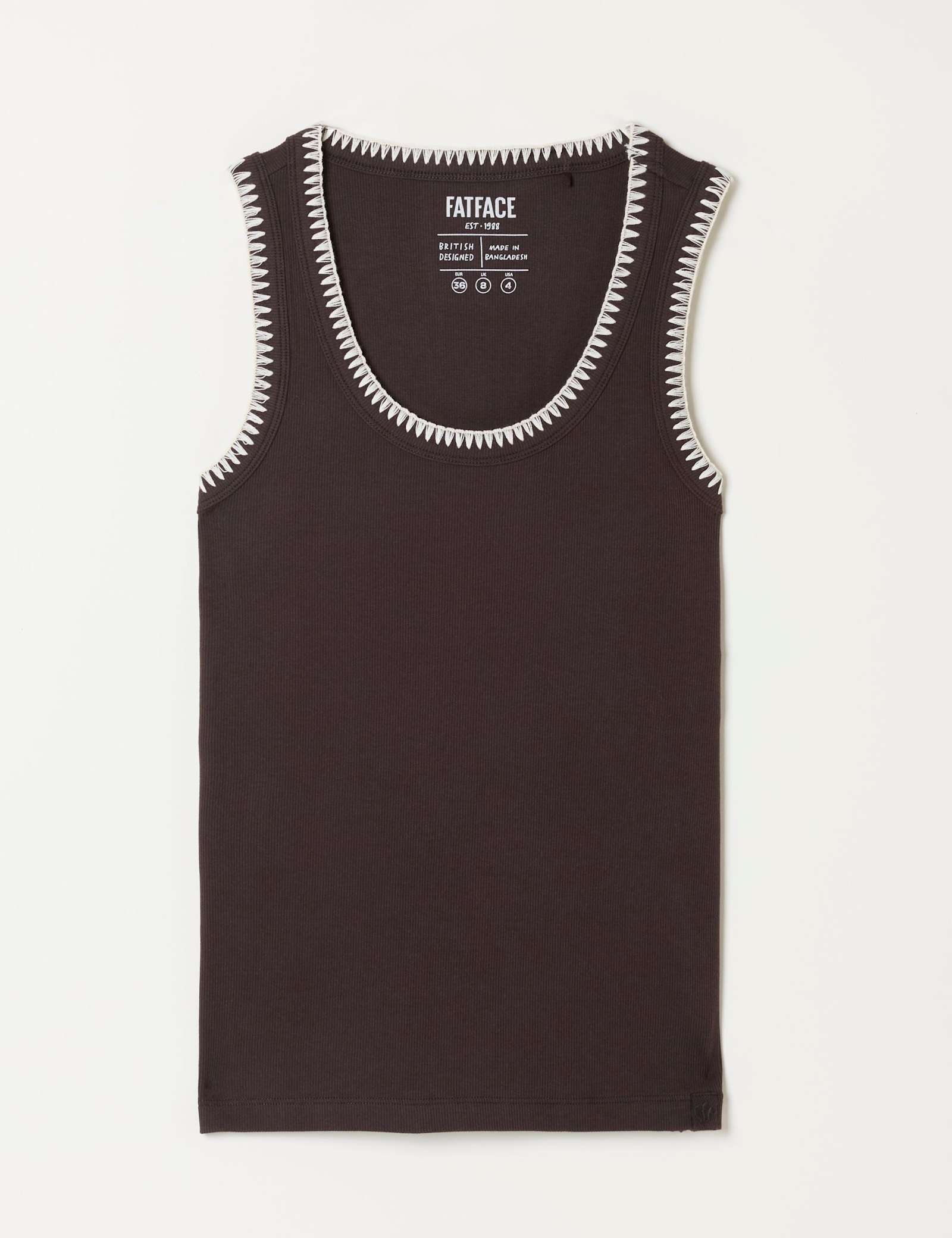 Cotton Rich Ribbed Scoop Neck Vest - image 2