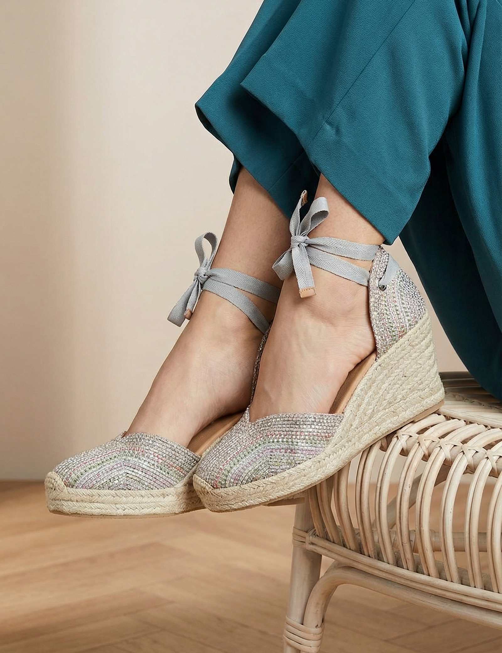 Strappy Wedge Espadrilles - image 1