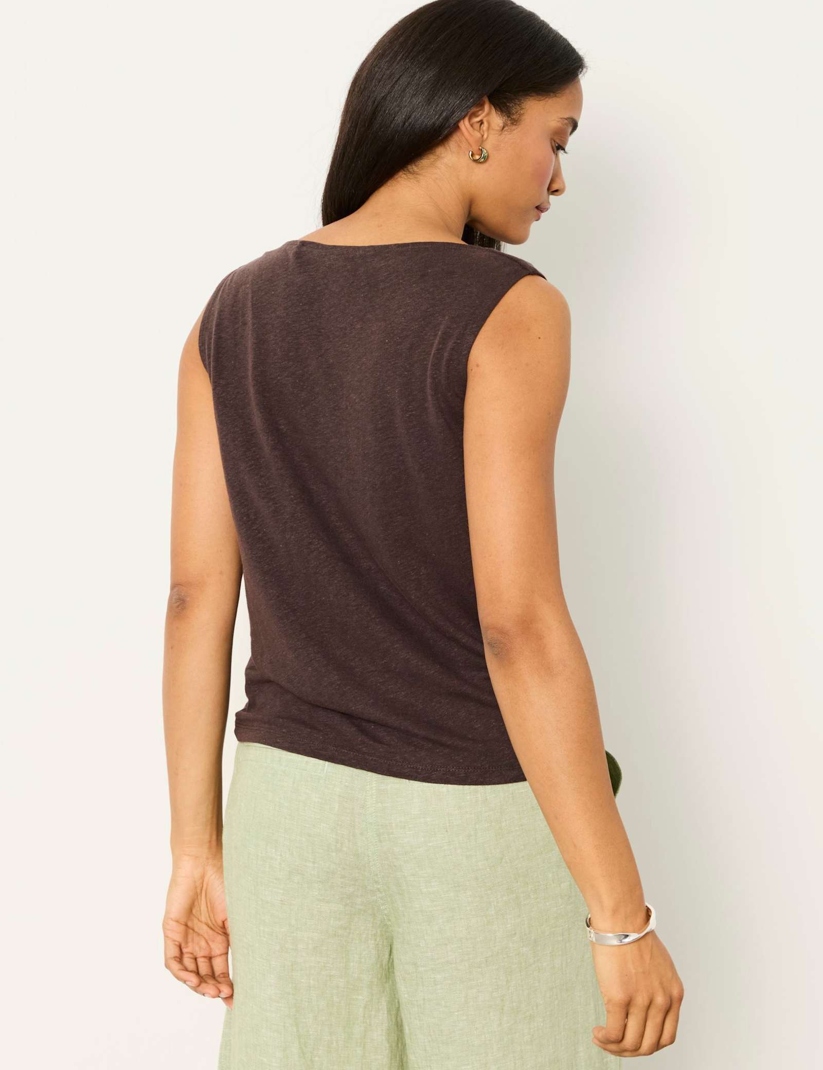 Linen Rich Cowl Neck Top - image 5