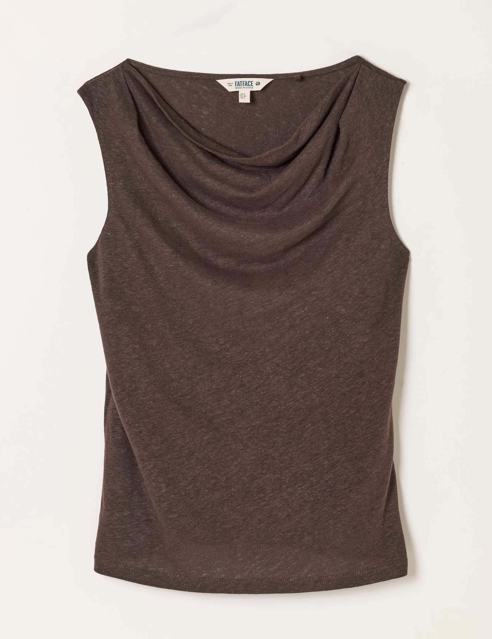Linen Rich Cowl Neck Top - image 1