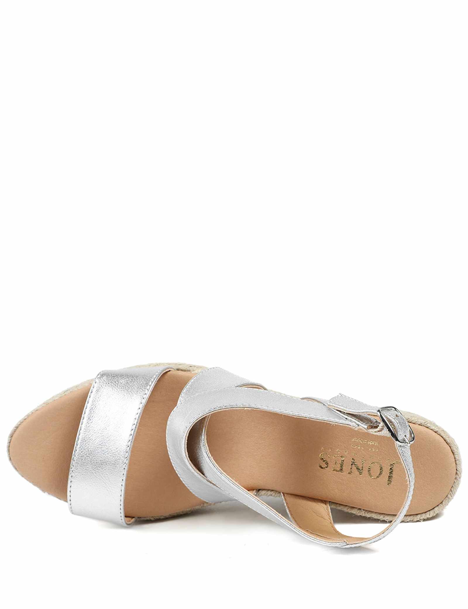 Leather Metallic Wedge Espadrille Sandals - image 3