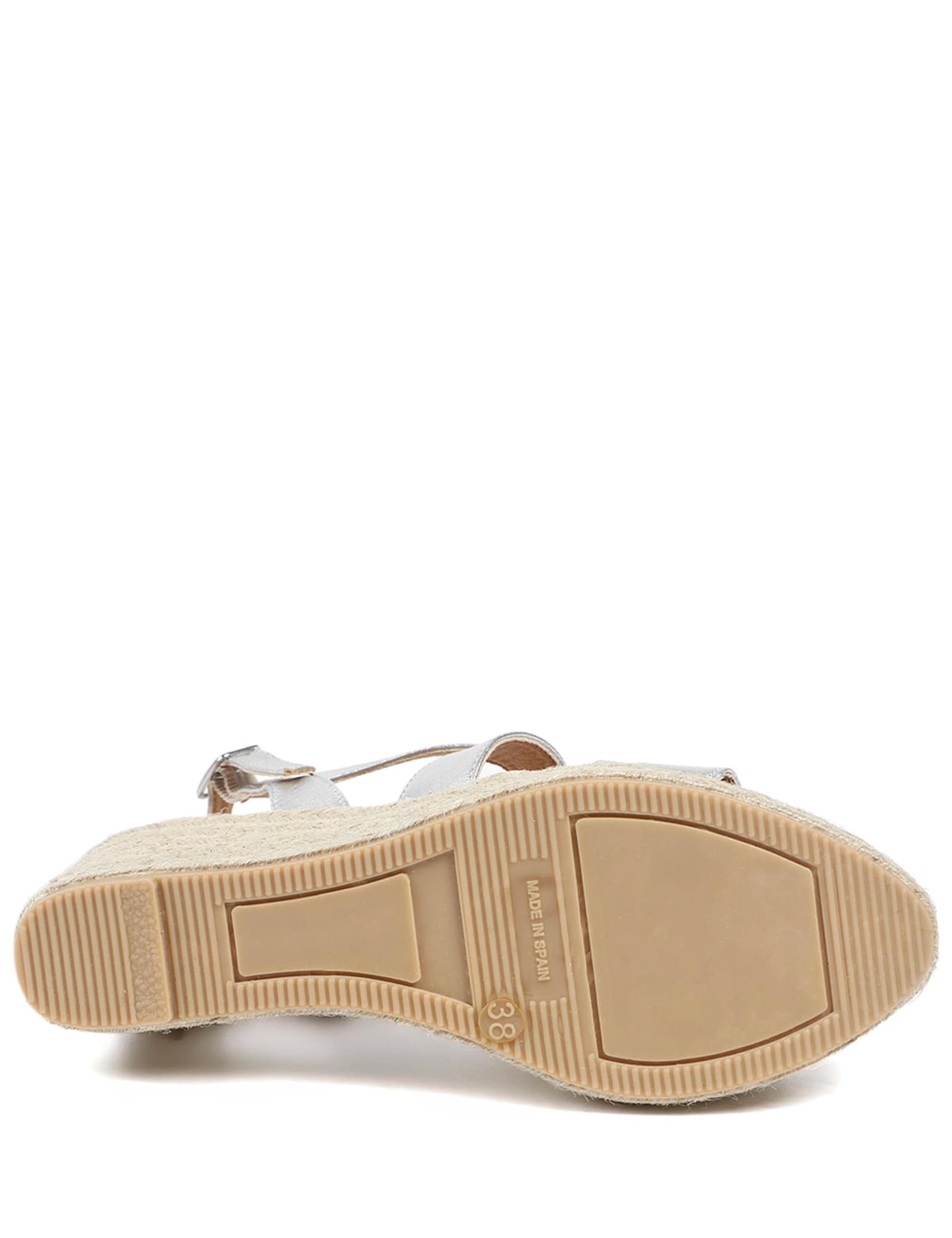 Leather Metallic Wedge Espadrille Sandals - image 2