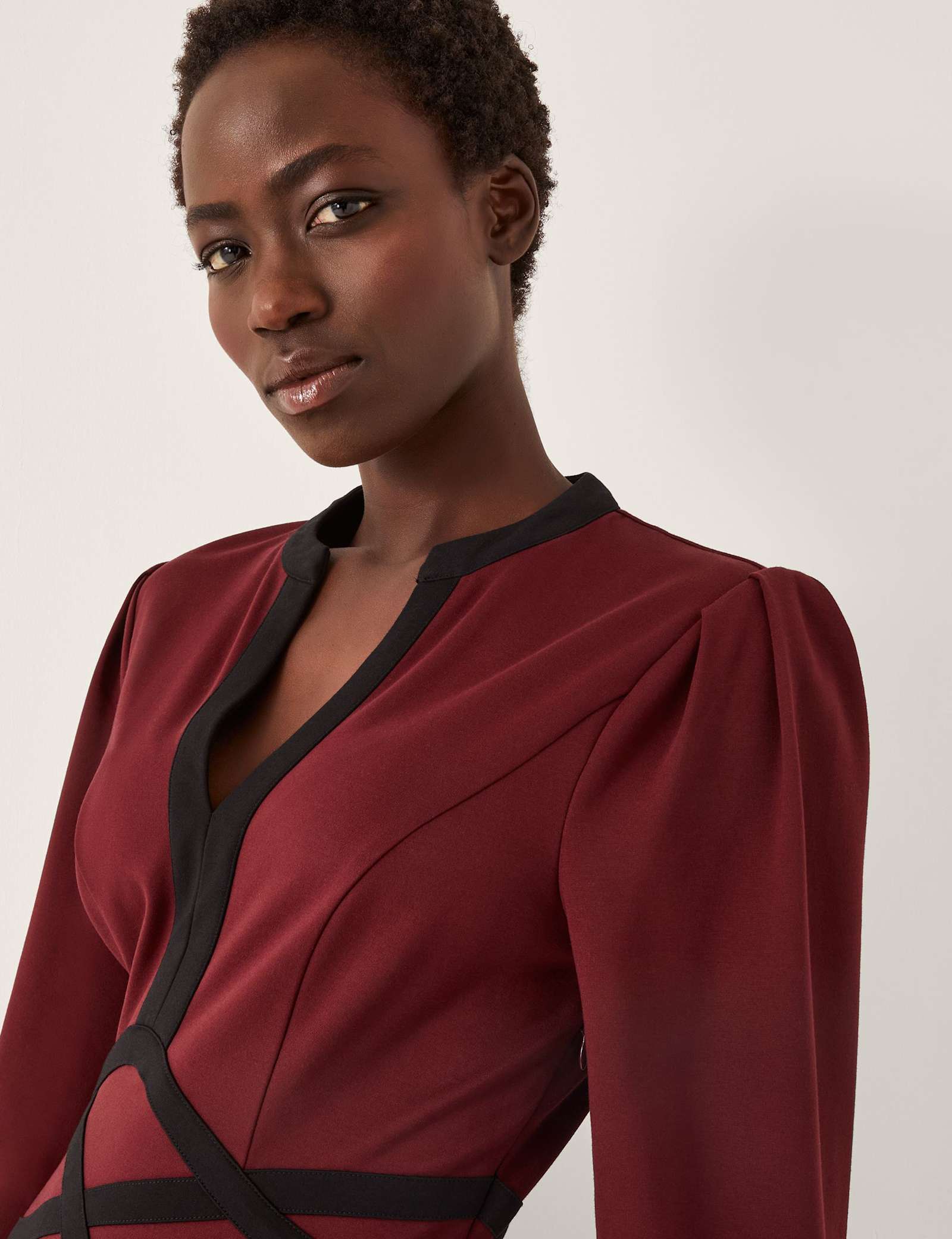 Jersey V-Neck Midi Skater Dress - image 4