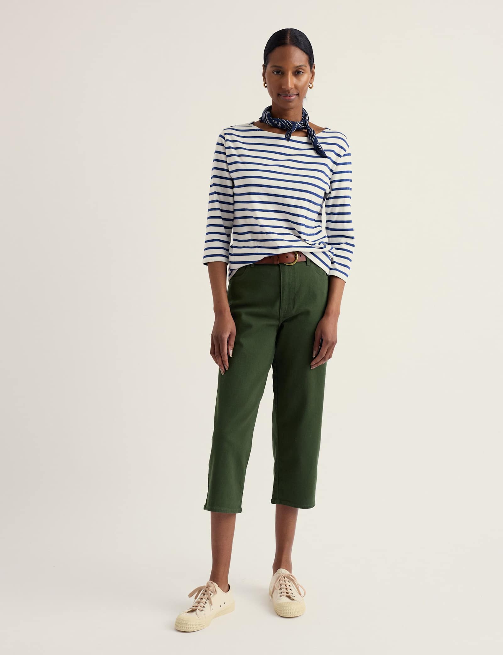 Cotton Rich Straight Leg Cropped Trousers - image 5