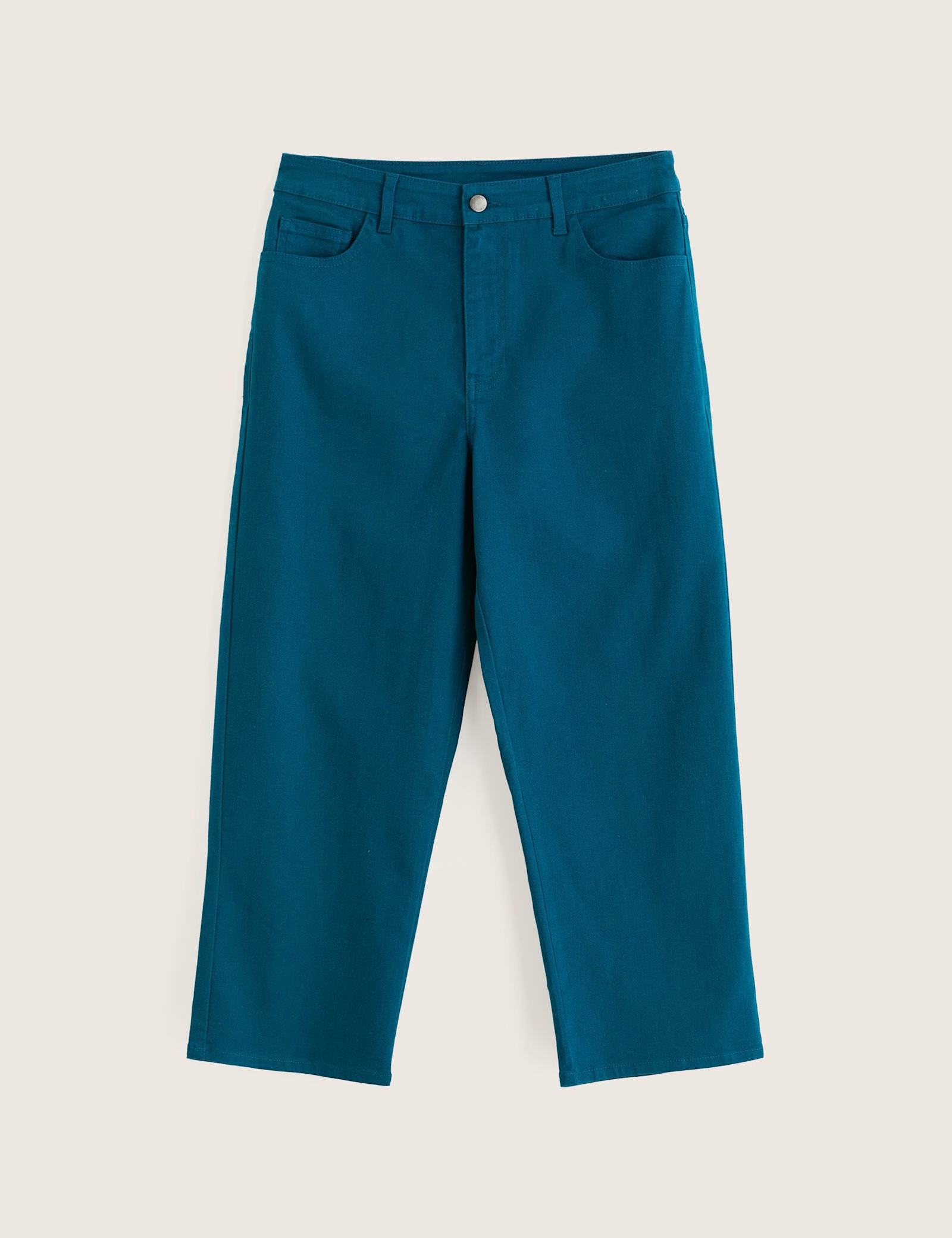 Cotton Rich Straight Leg Cropped Trousers - image 1