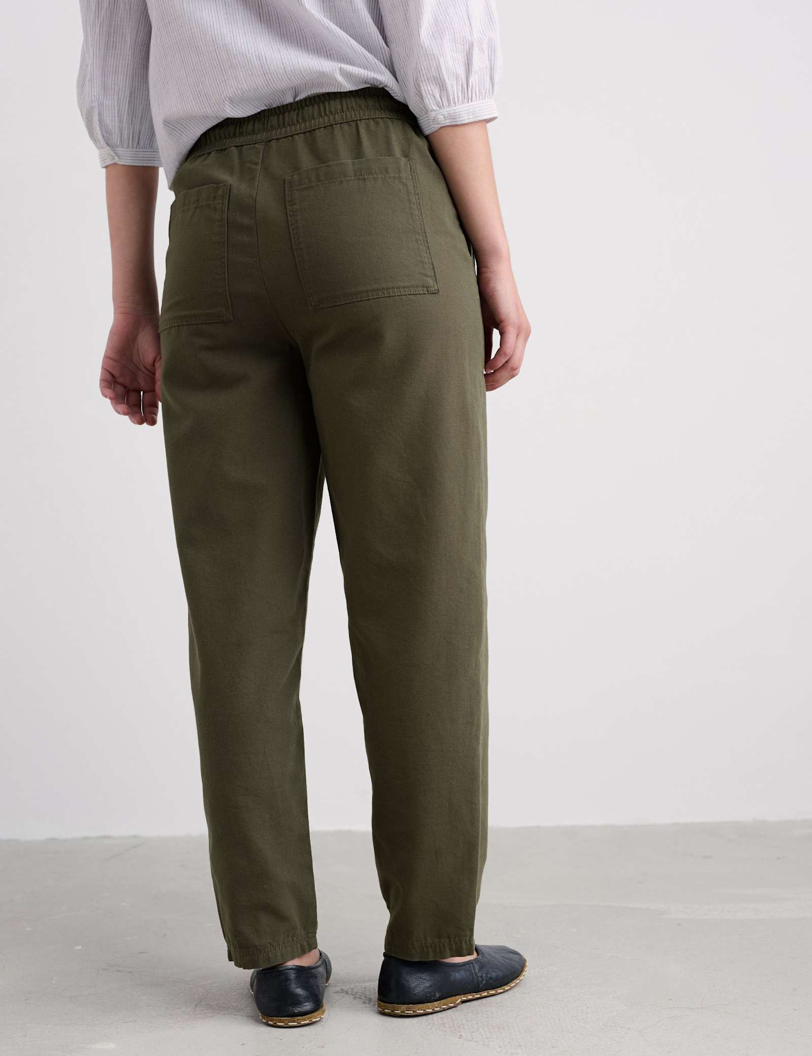 Pure Cotton Drawstring Barrel Leg Trousers - image 3