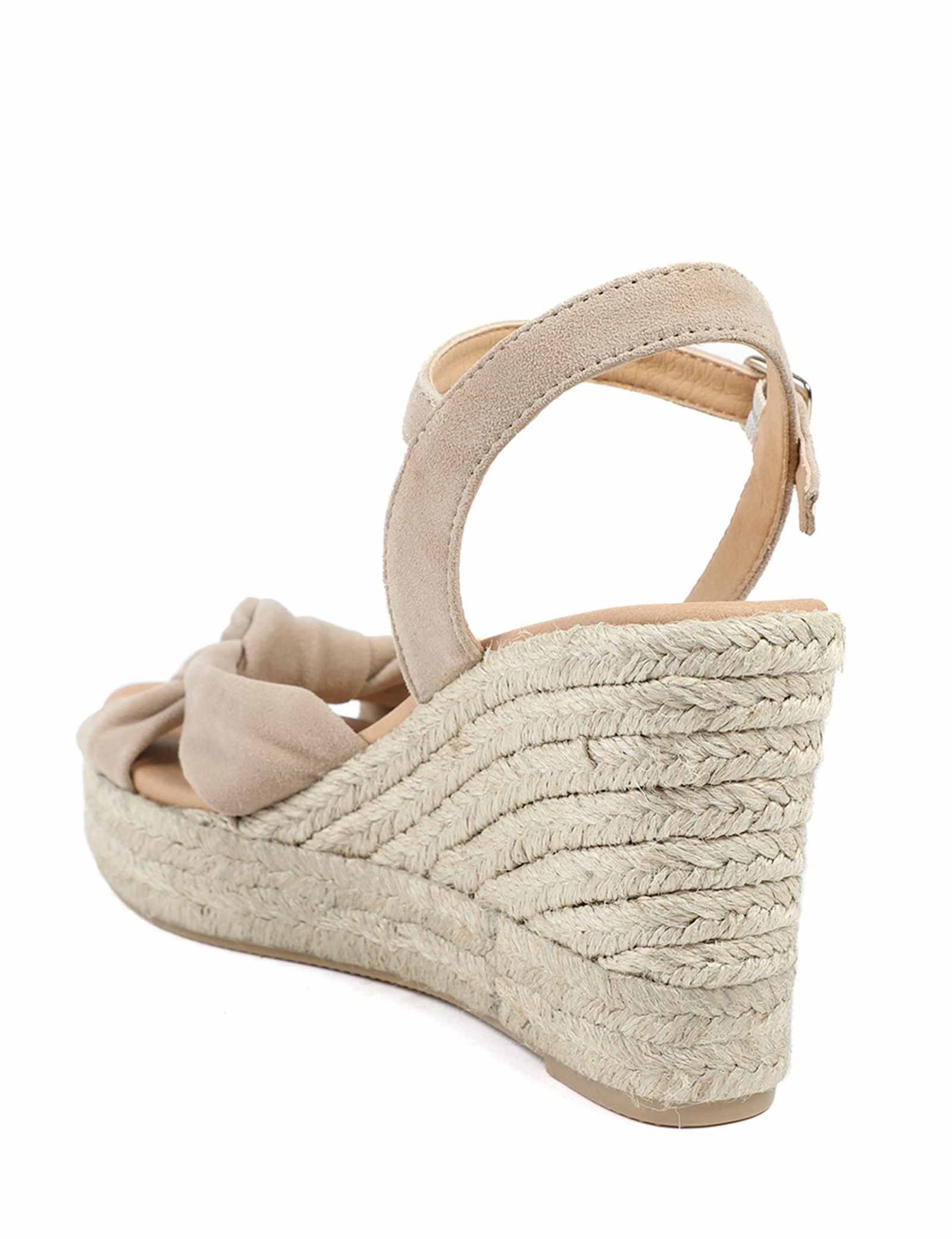 Suede Knot Ankle Strap Wedge Espadrilles - image 3