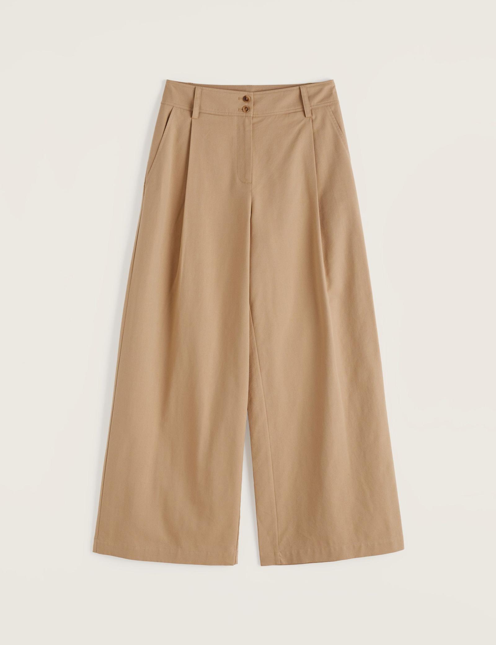 Cotton Rich Pleat Front Wide Leg Chinos - image 1