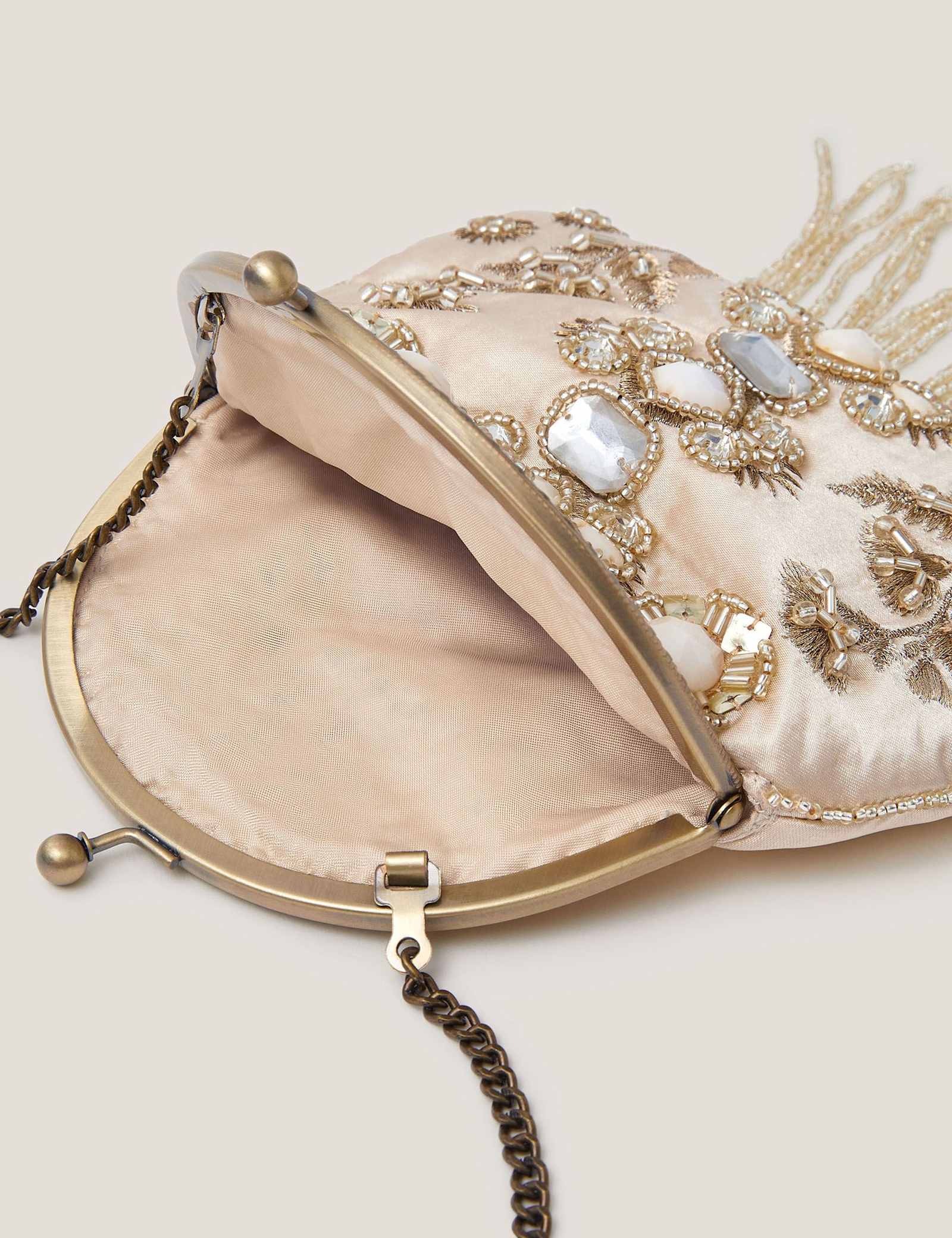 Gemstone Embellished Tassel Purse - image 3