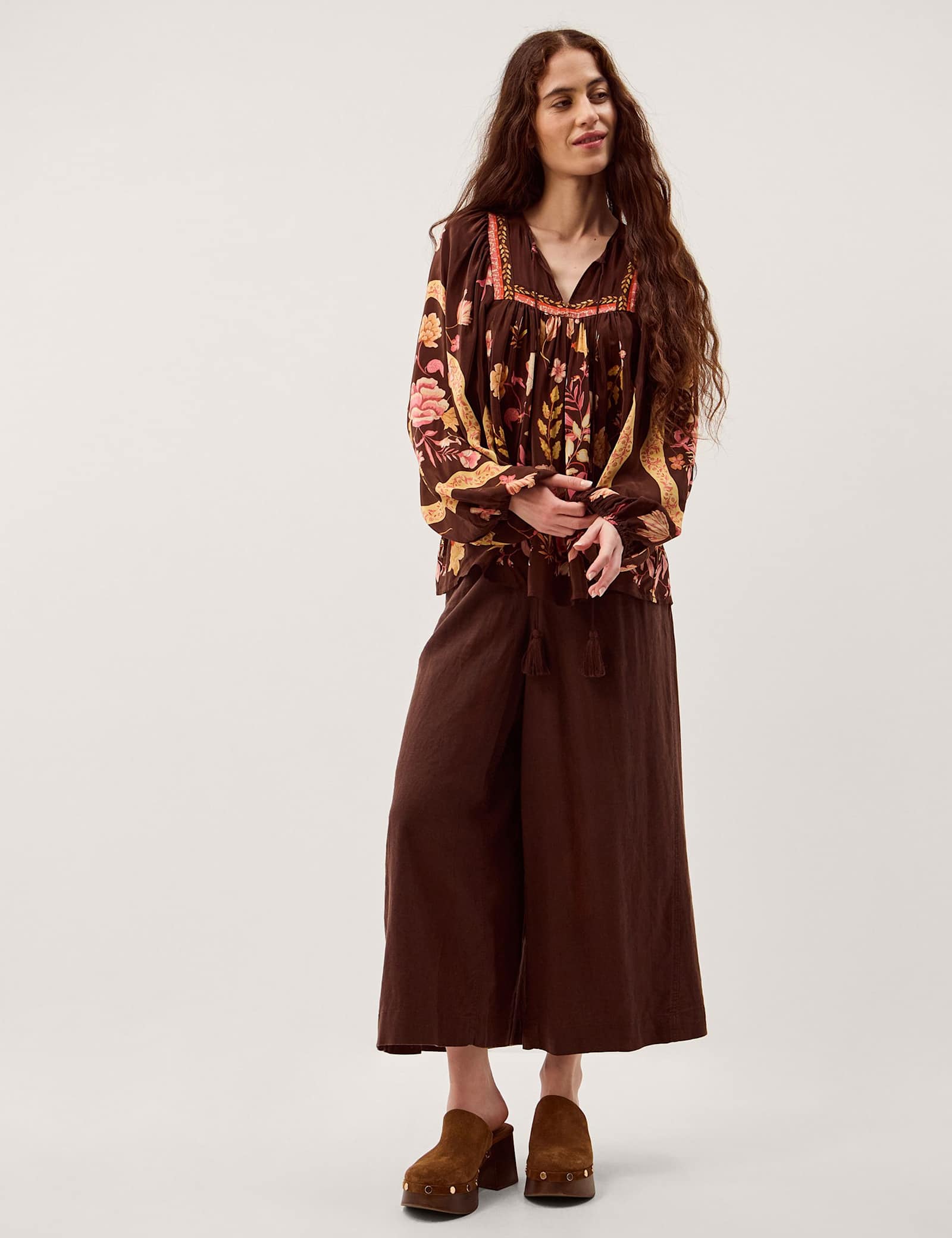 Floral Notch Neck Blouse - image 5