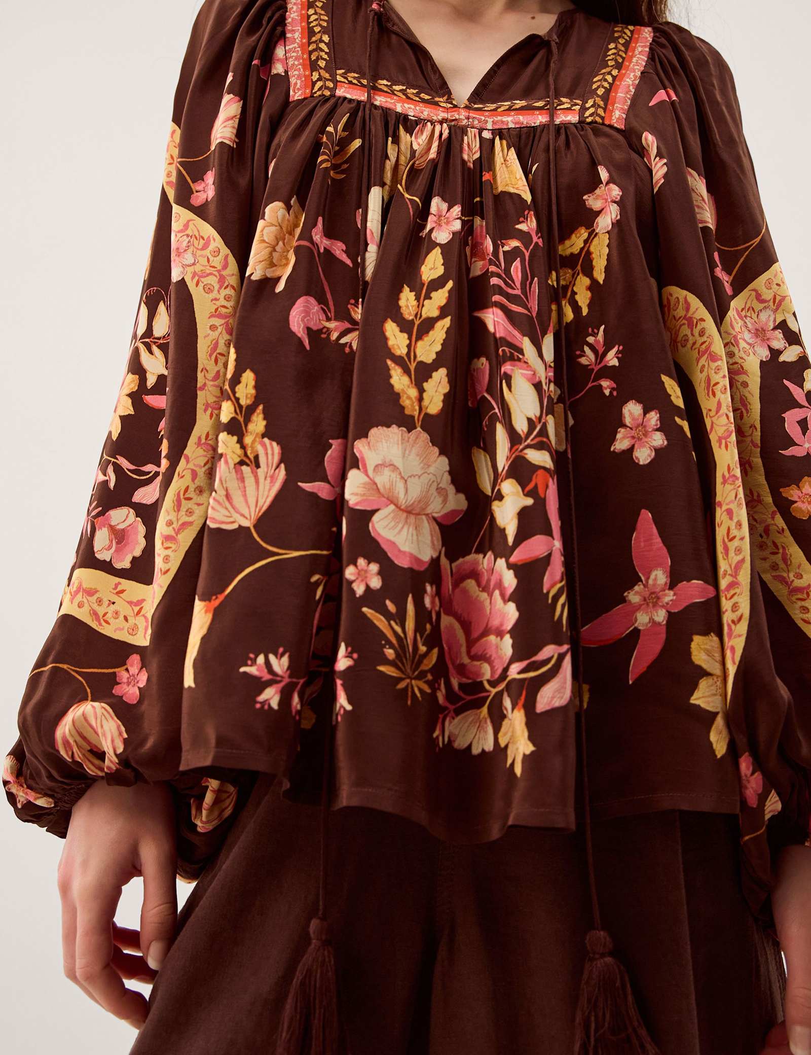 Floral Notch Neck Blouse - image 3