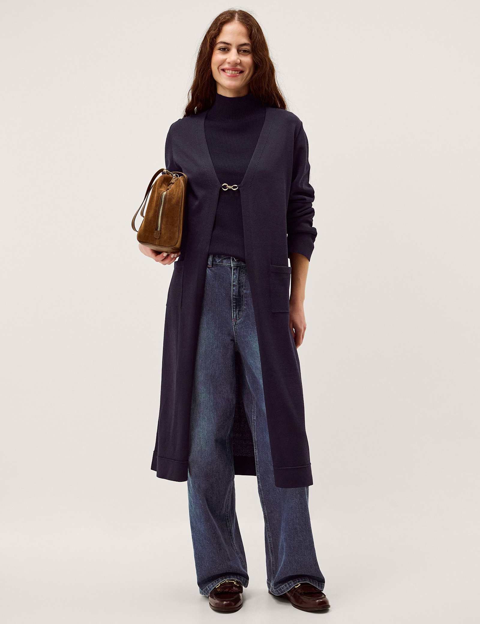 V-Neck Edge to Edge Longline Cardigan - image 5