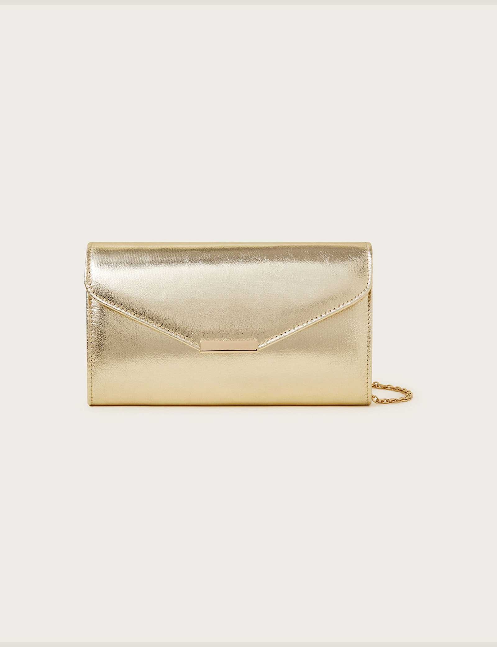 Metallic Chain Strap Clutch Bag - image 1