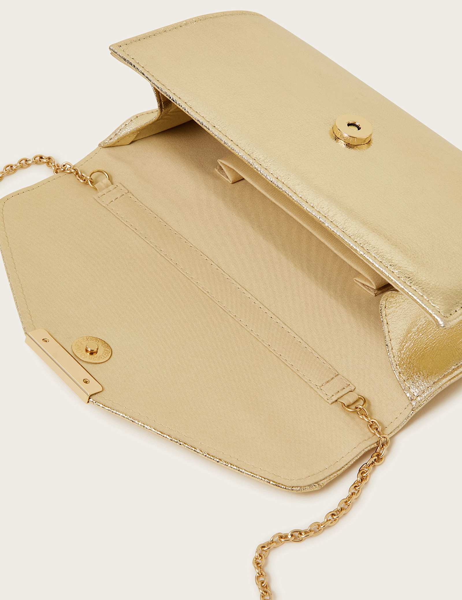 Metallic Chain Strap Clutch Bag - image 2