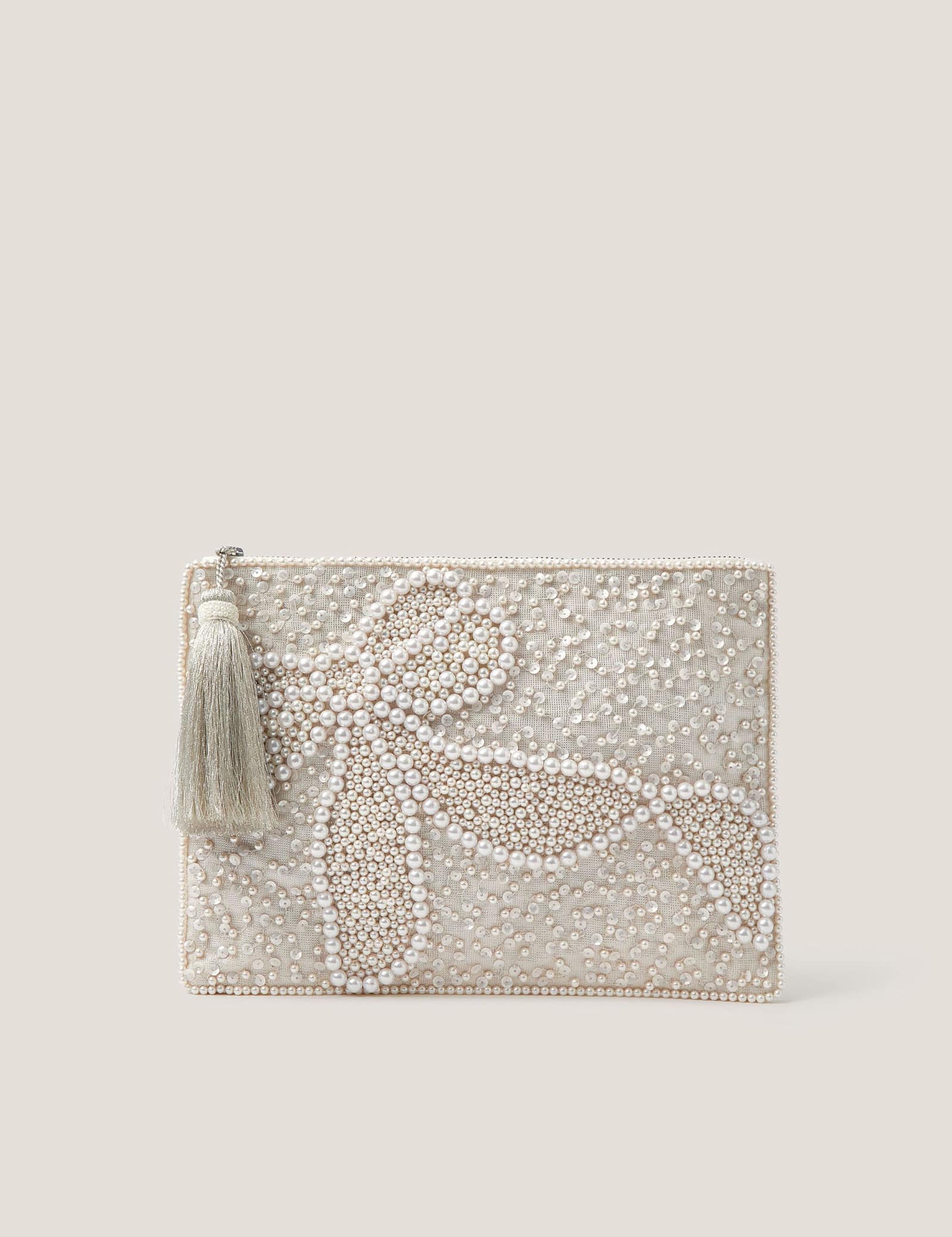 Beaded Bow Pouch Bag - image 1