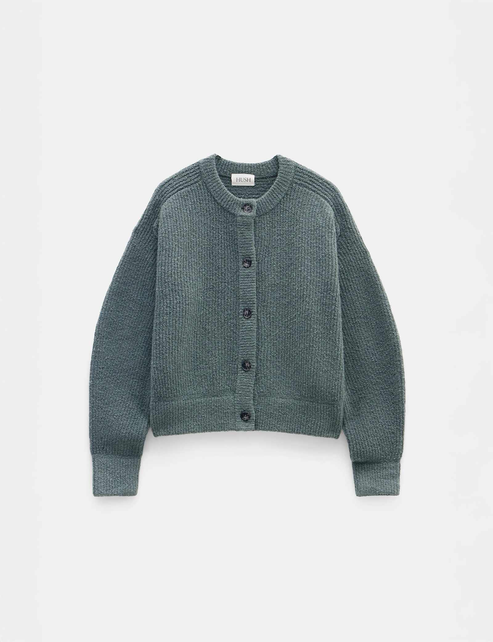 Ribbed Button Front Cardigan with Wool - image 2