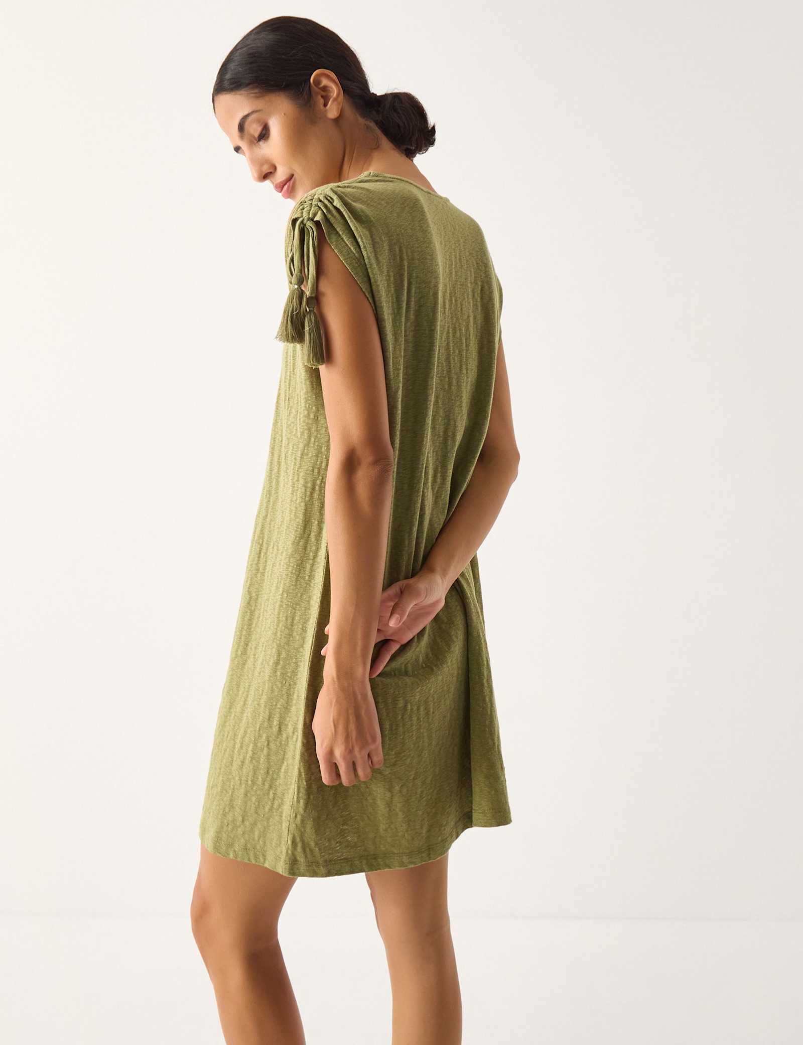 Pure Cotton Embroidered V-Neck Mini Kaftan - image 4