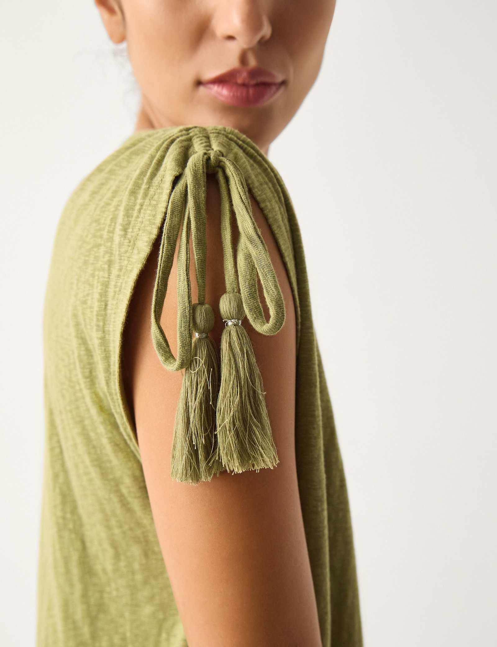 Pure Cotton Embroidered V-Neck Mini Kaftan - image 3