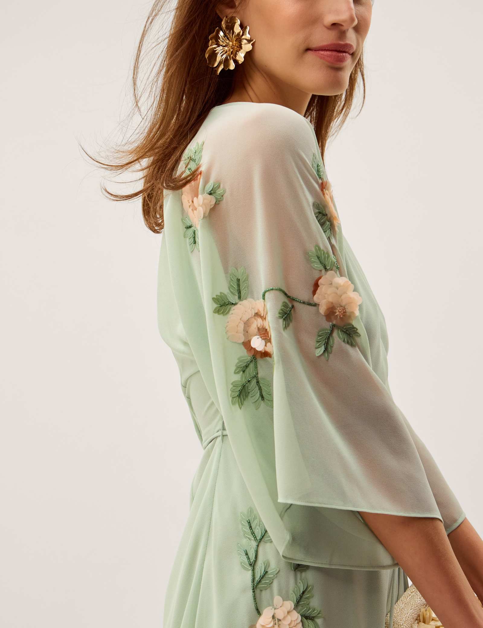 Embellished V-Neck Midaxi Wrap Dress - image 4
