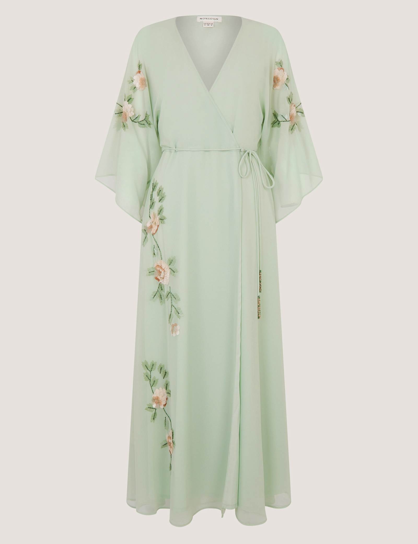 Embellished V-Neck Midaxi Wrap Dress - image 1