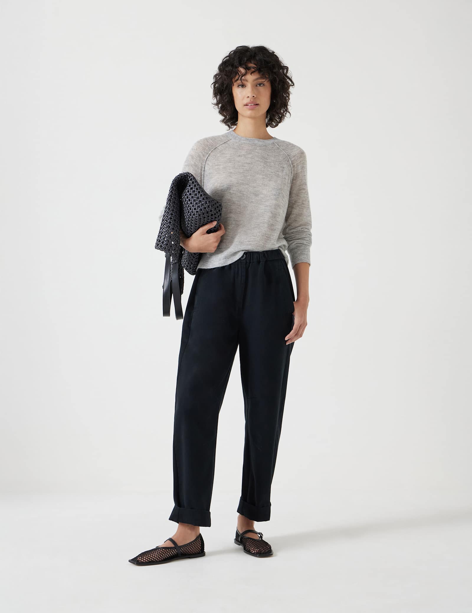 Pure Cotton Pull On Barrel Leg Trousers - image 3