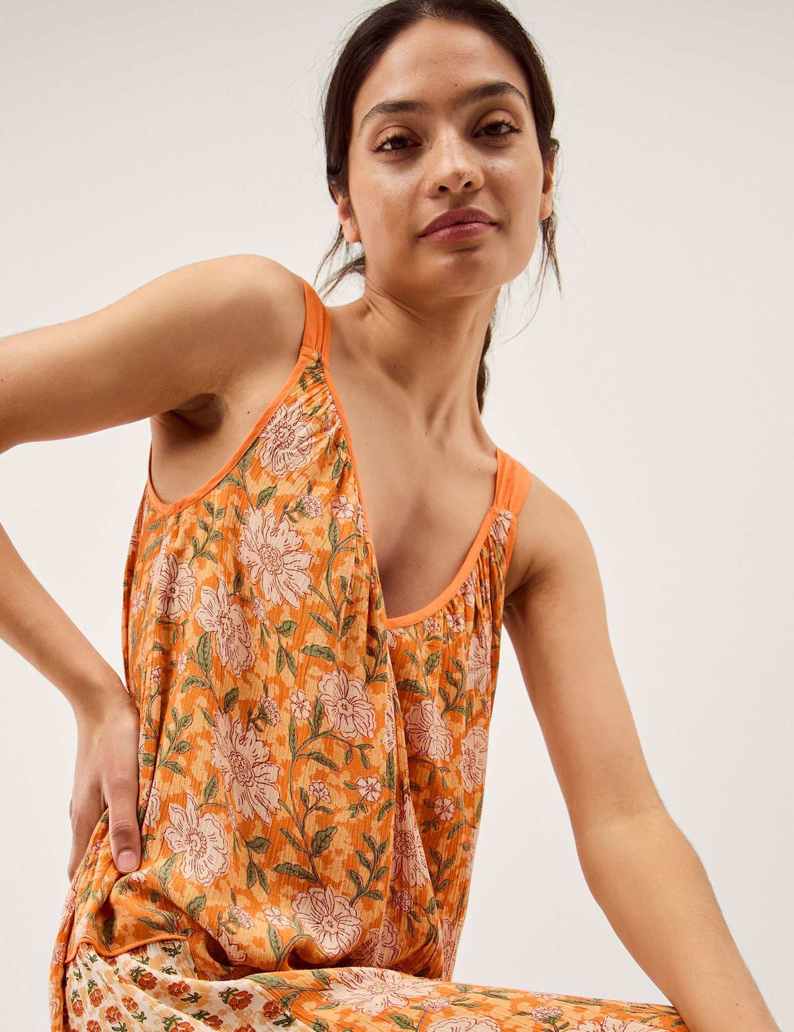 Floral V-Neck Sleeveless Jumpsuit - image 3