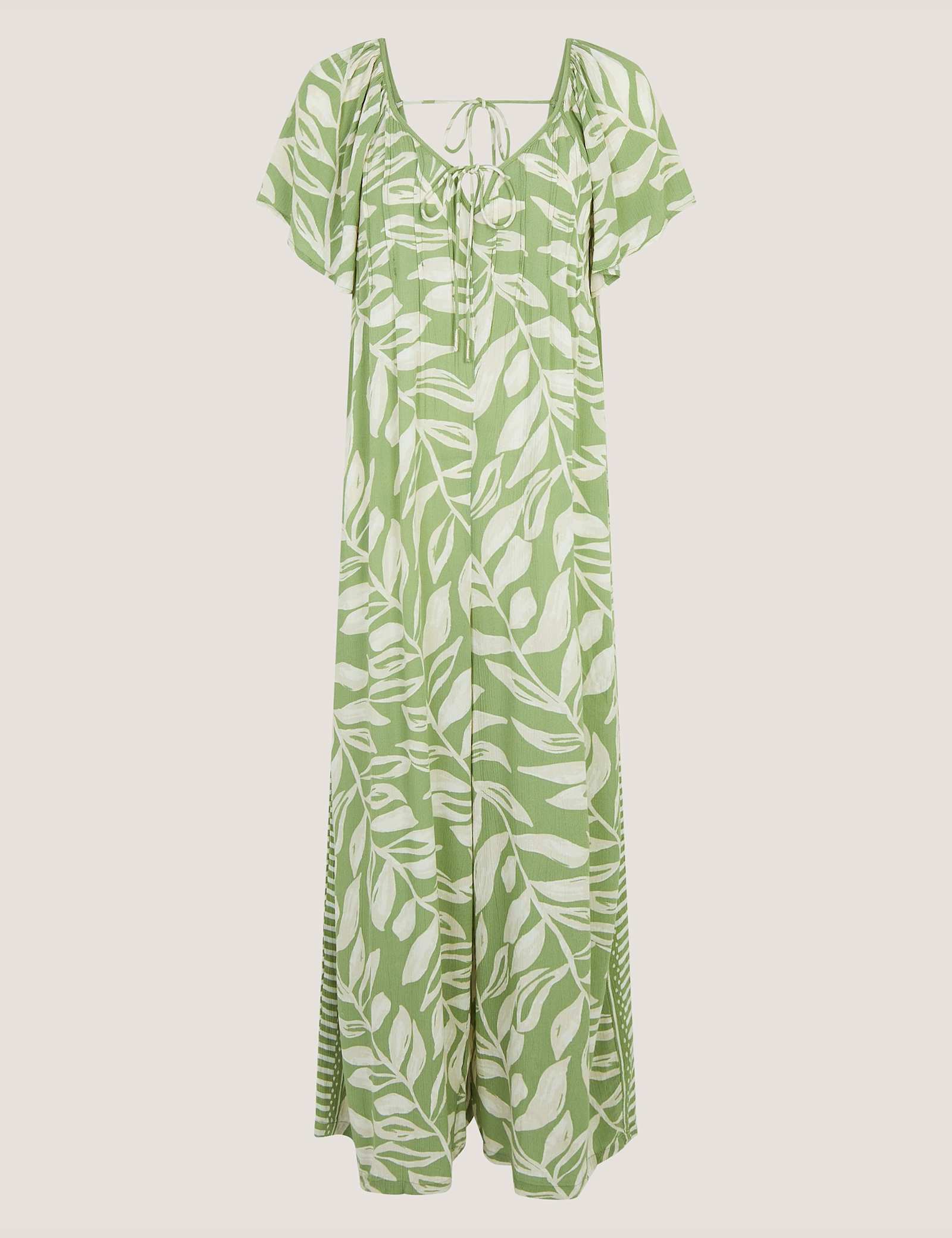 Floral Tie Neck Short Sleeve Jumpsuit - image 1