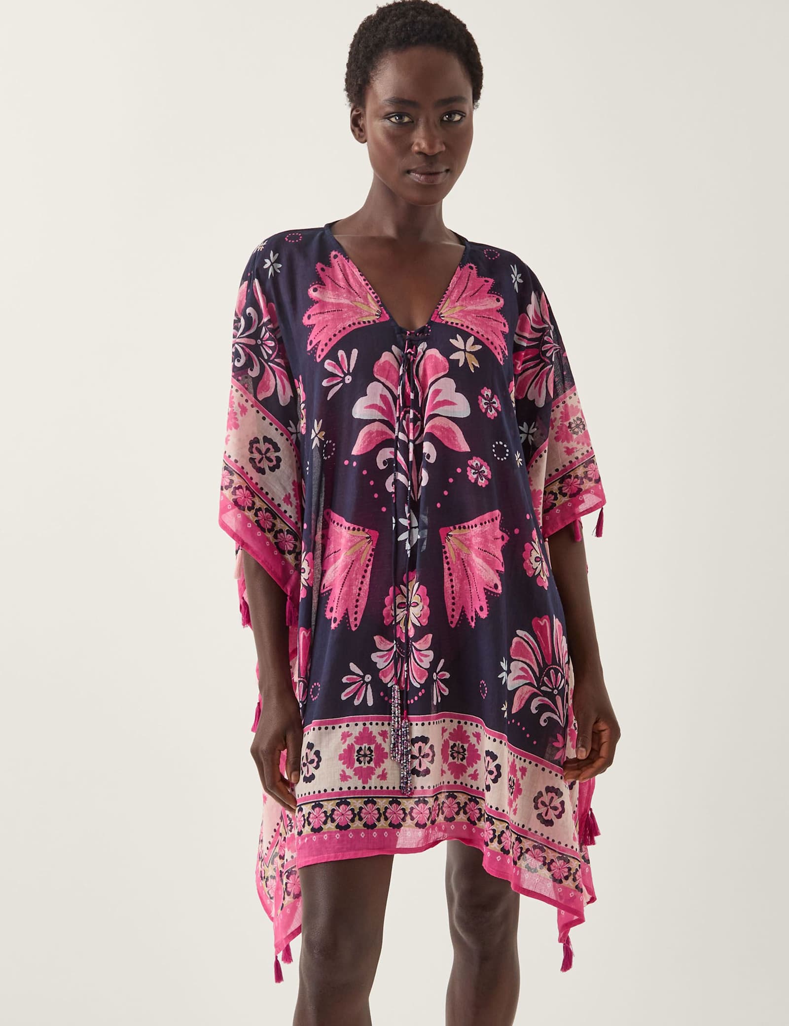 Cotton Rich Printed Beach Cover Up Sarong - image 2
