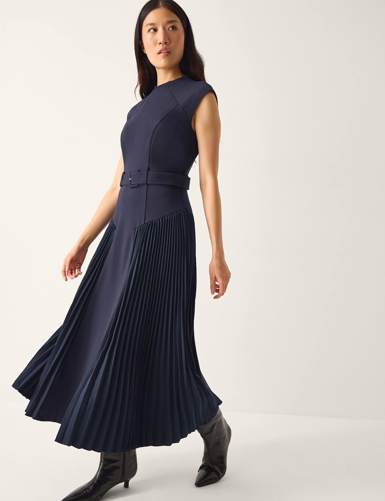 Pleated Mini Skater Dress - image 1