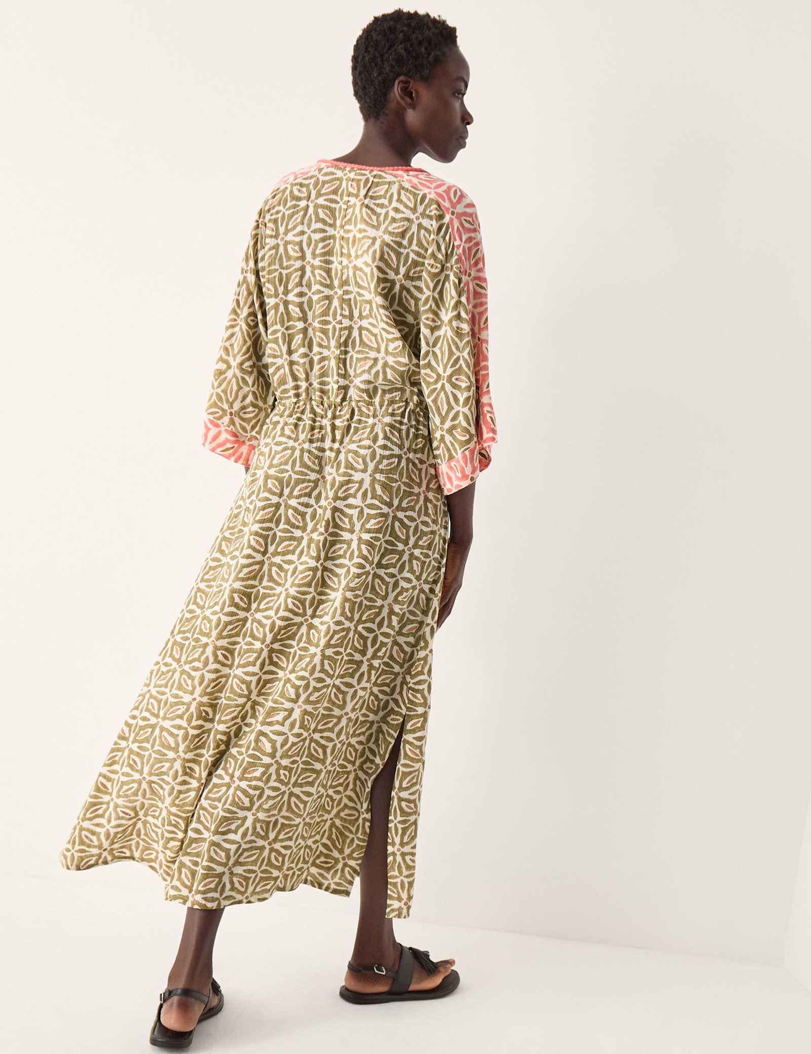 Printed V-Neck Midi Beach Dress - image 3